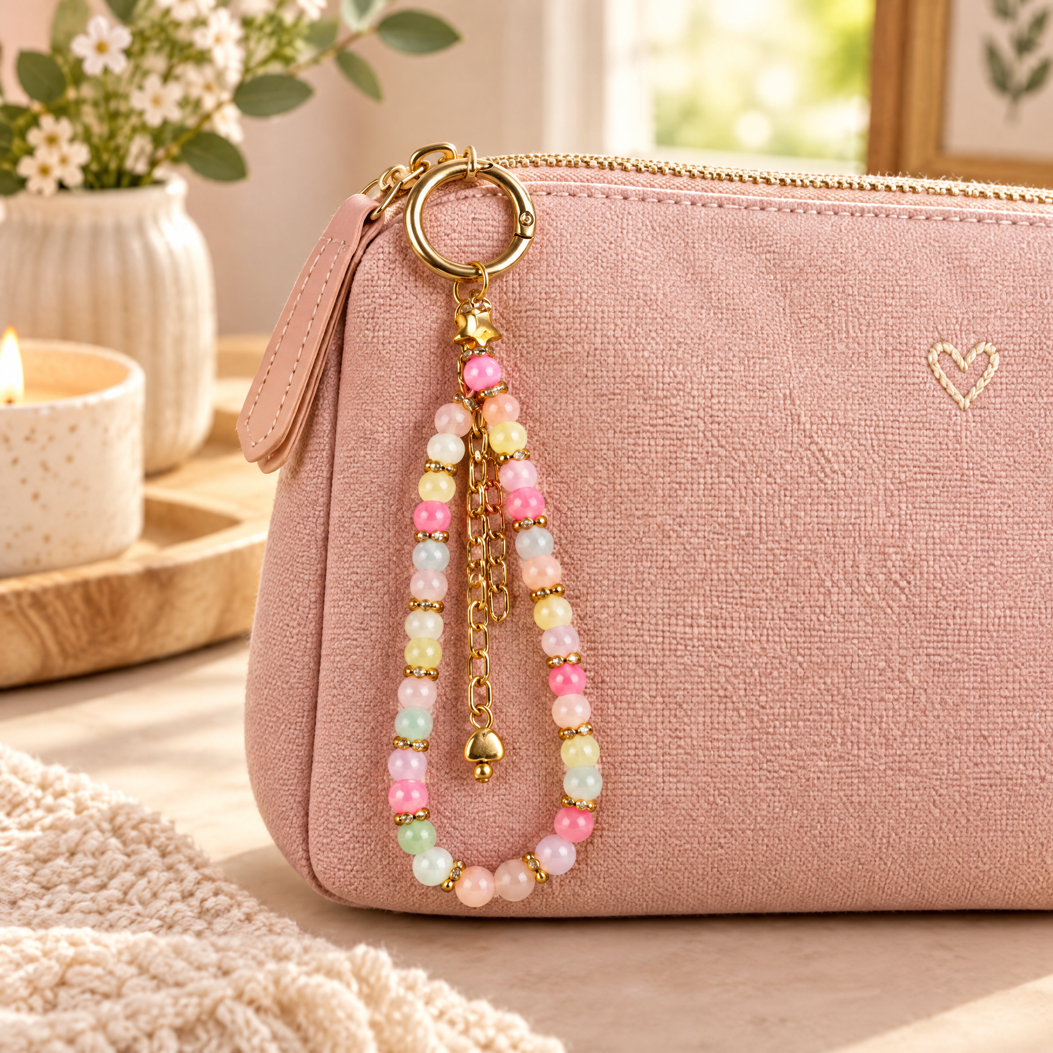 Handmade Bag Charm Pastel Delight 1pc