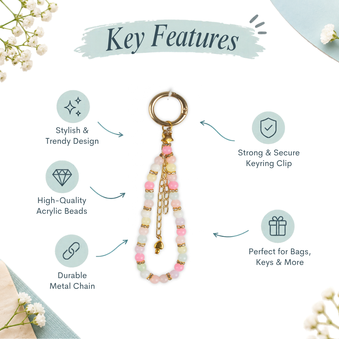 Handmade Bag Charm Pastel Delight 1pc