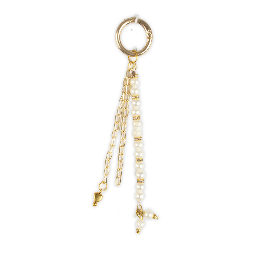 Handmade Bag Charm Pearly Heart 1pc