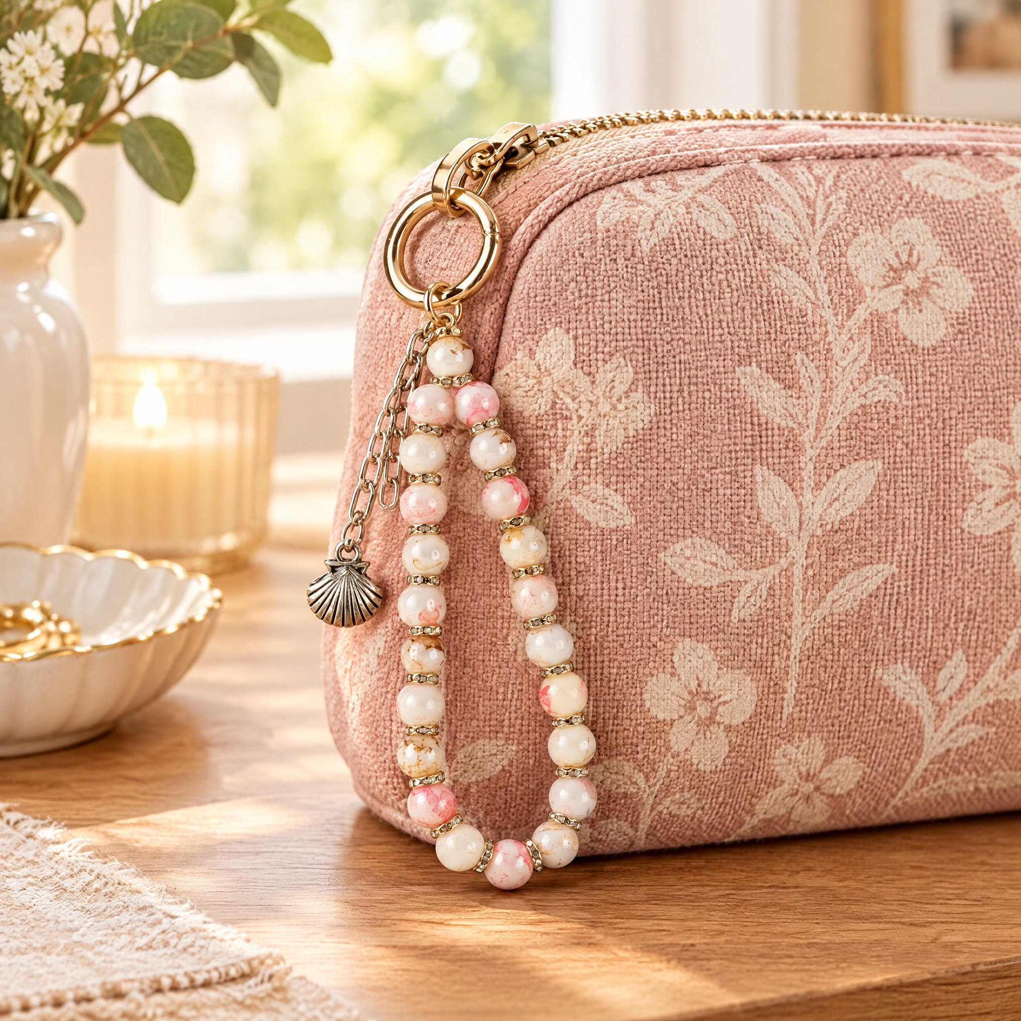 Handmade Bag Charm Seashell Beauty 1pc