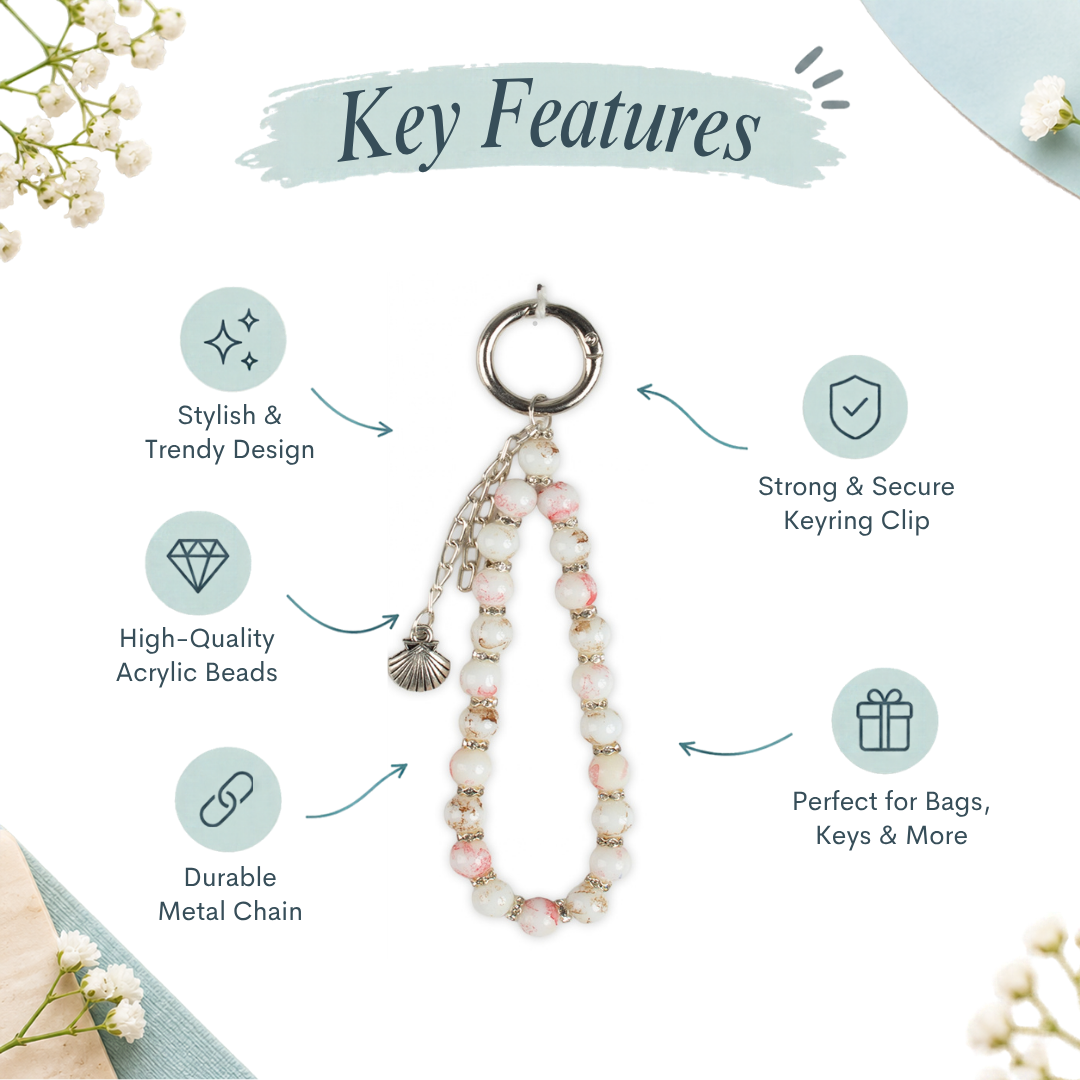 Handmade Bag Charm Seashell Beauty 1pc