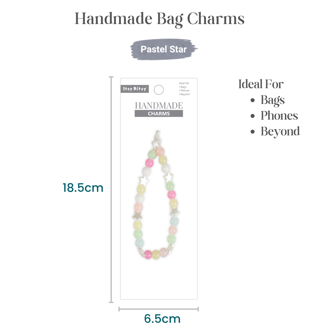 Handmade Bag Charm Pastel Star 1pc