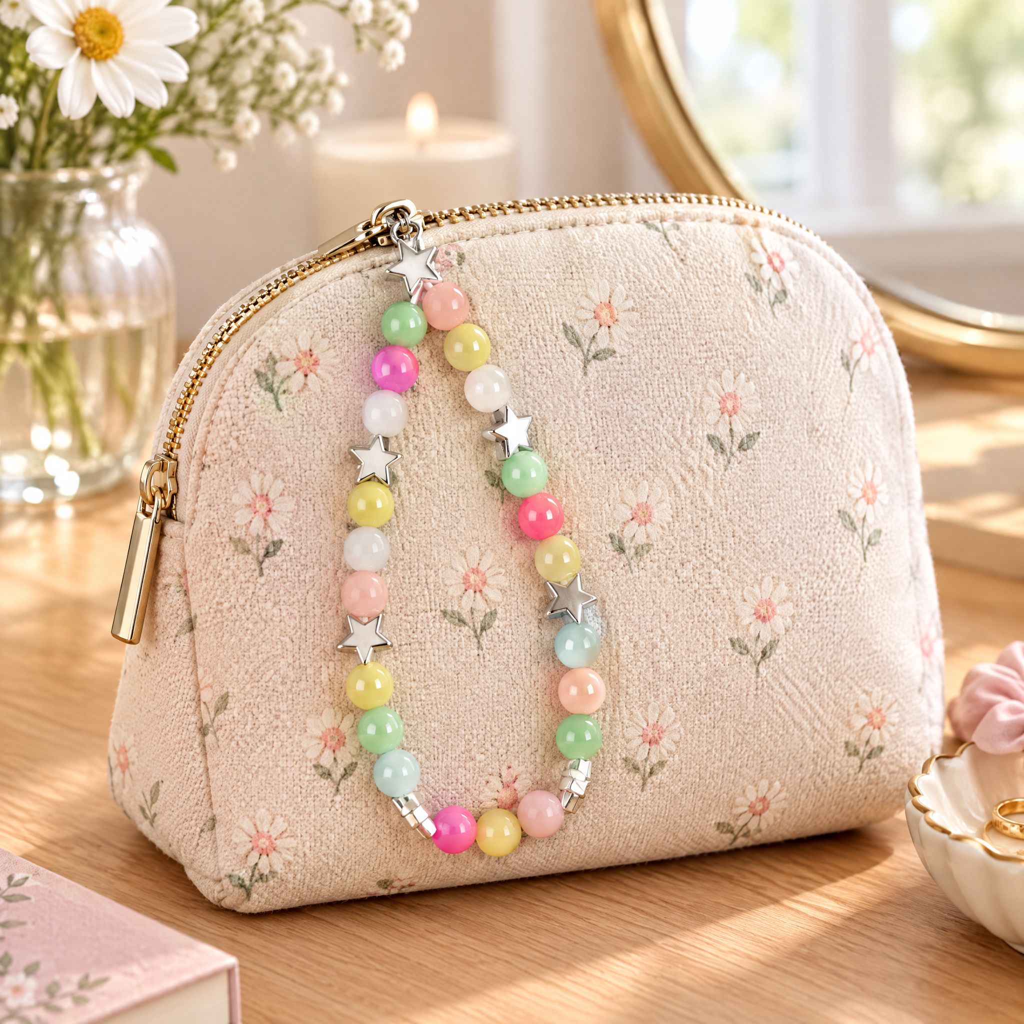 Handmade Bag Charm Pastel Star 1pc
