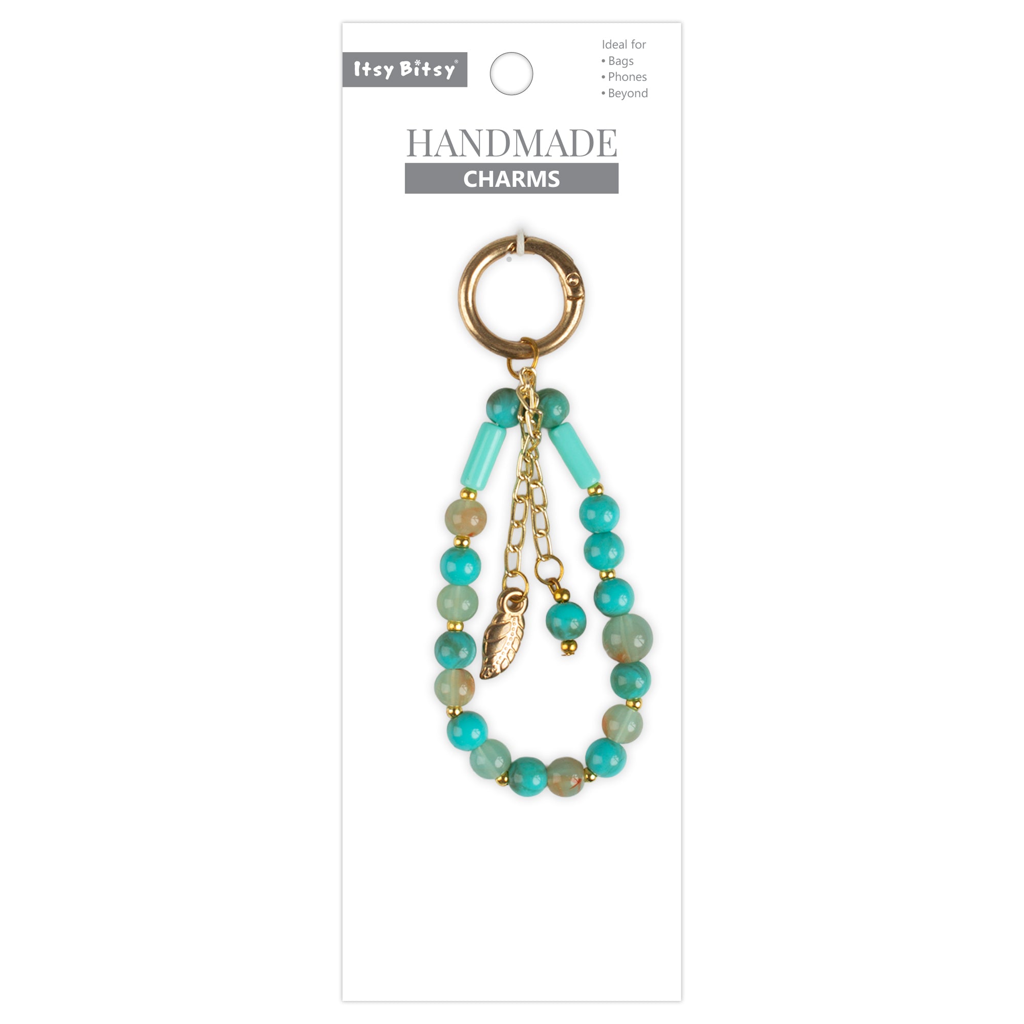 Handmade Bag Charm Turquoise Tune 1pc