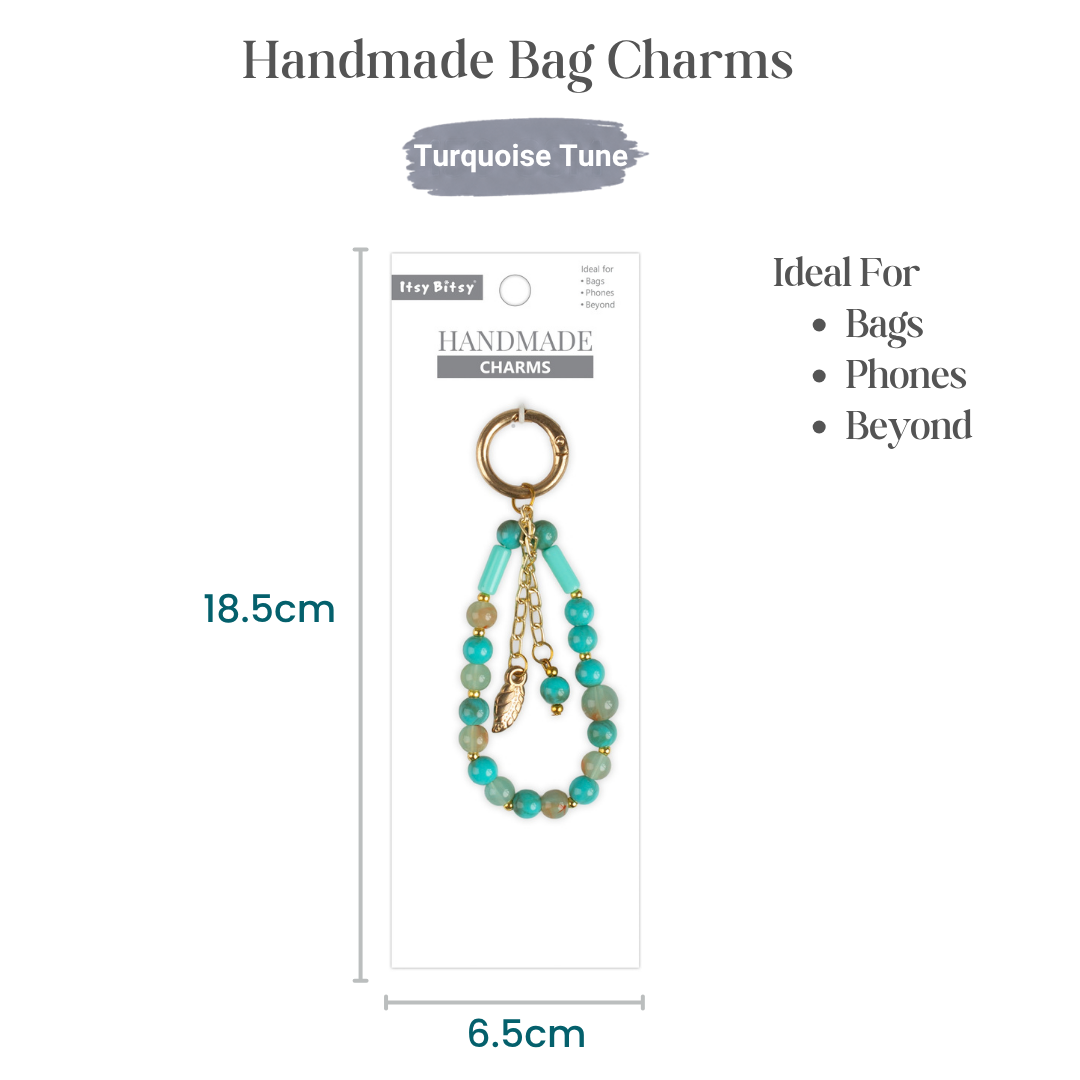 Handmade Bag Charm Turquoise Tune 1pc