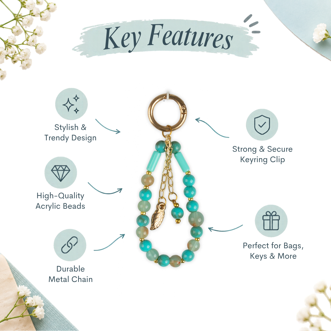 Handmade Bag Charm Turquoise Tune 1pc
