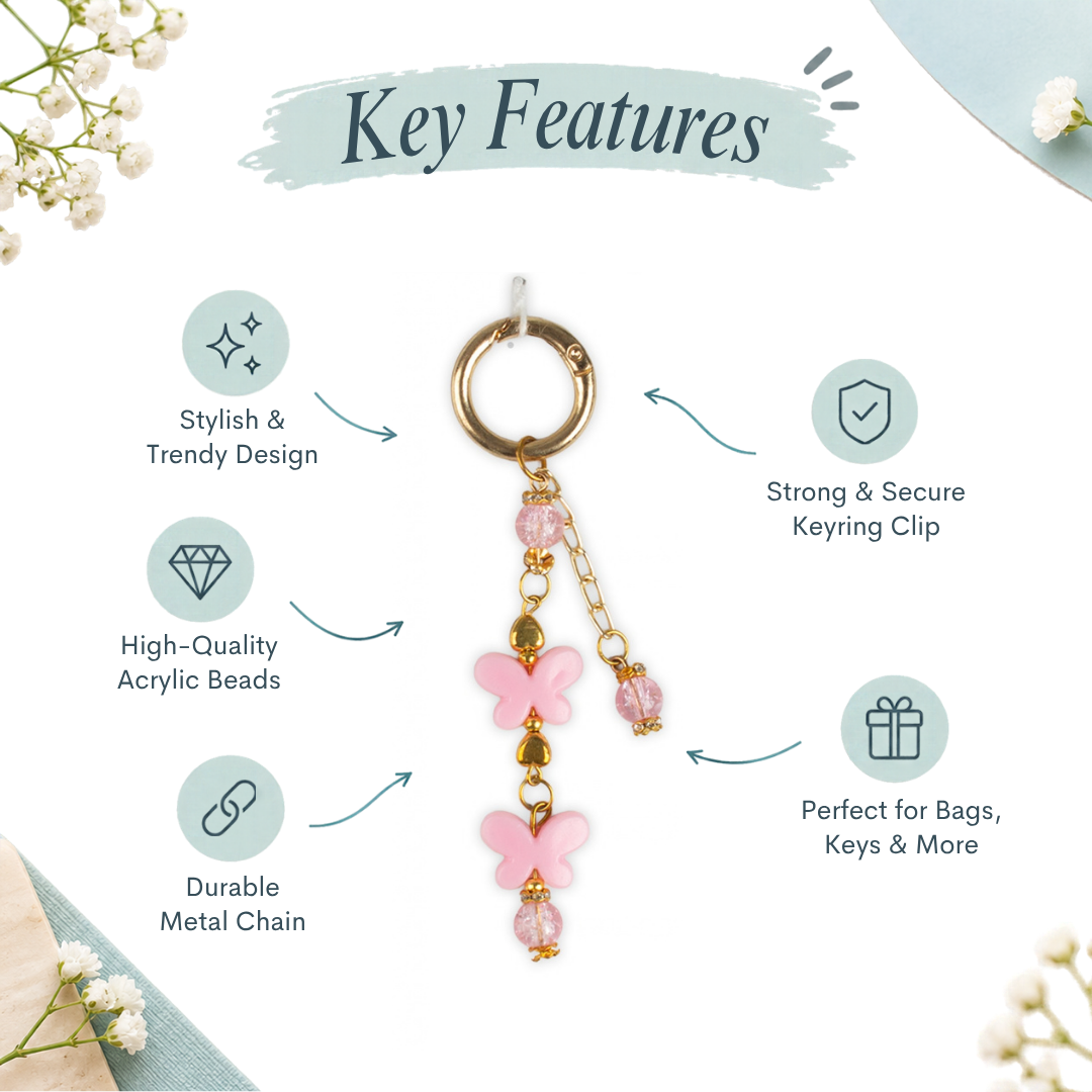 Handmade Bag Charm Butterfly Celebration 1pc