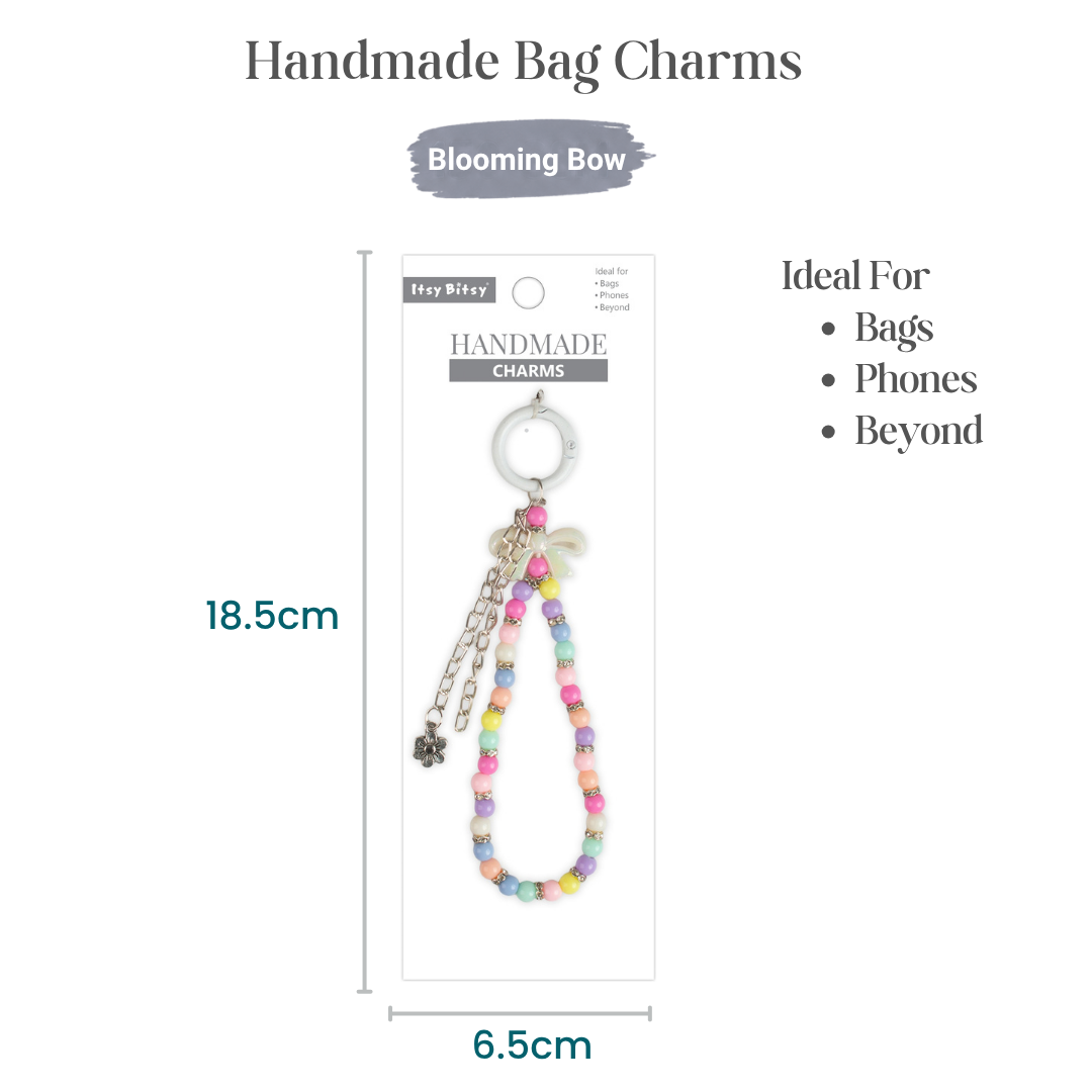 Handmade Bag Charm Blooming Bow 1pc