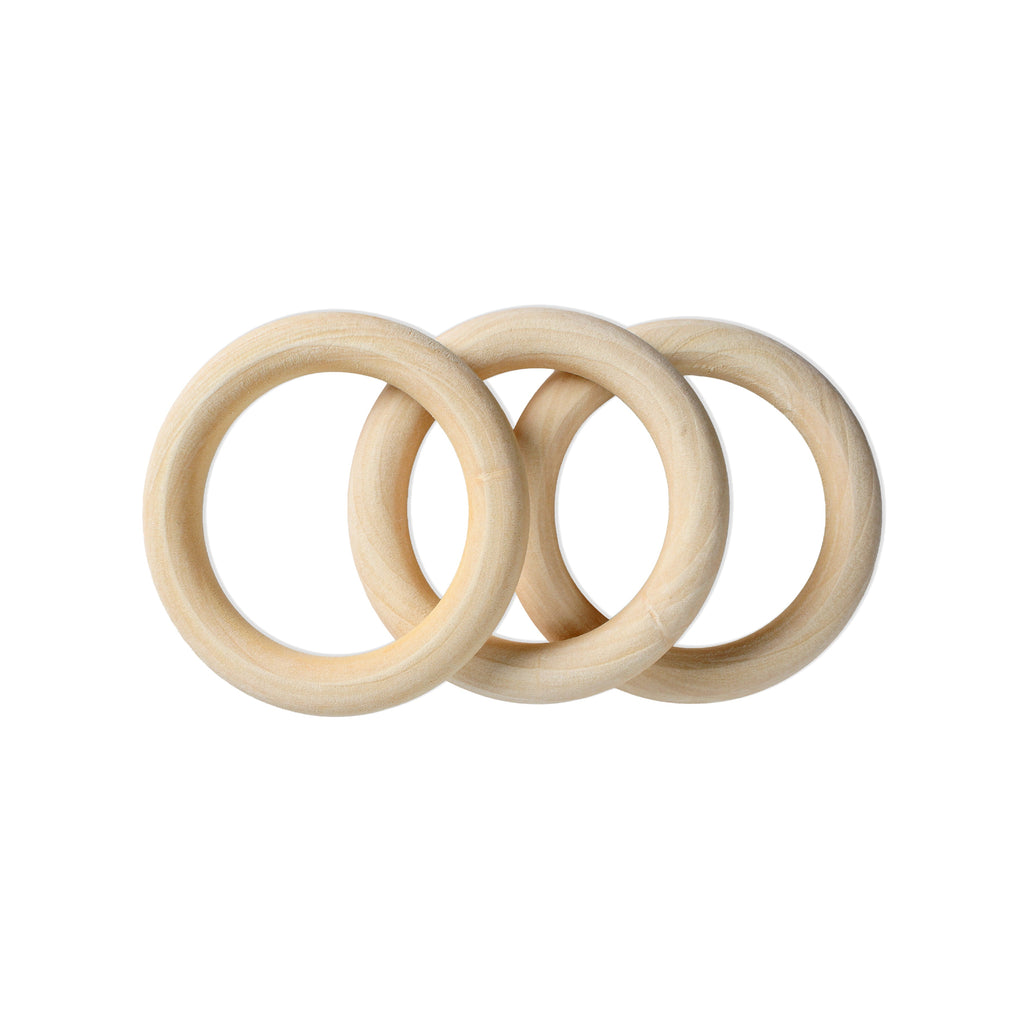 Wooden Rings 7cm Cream 3Pc