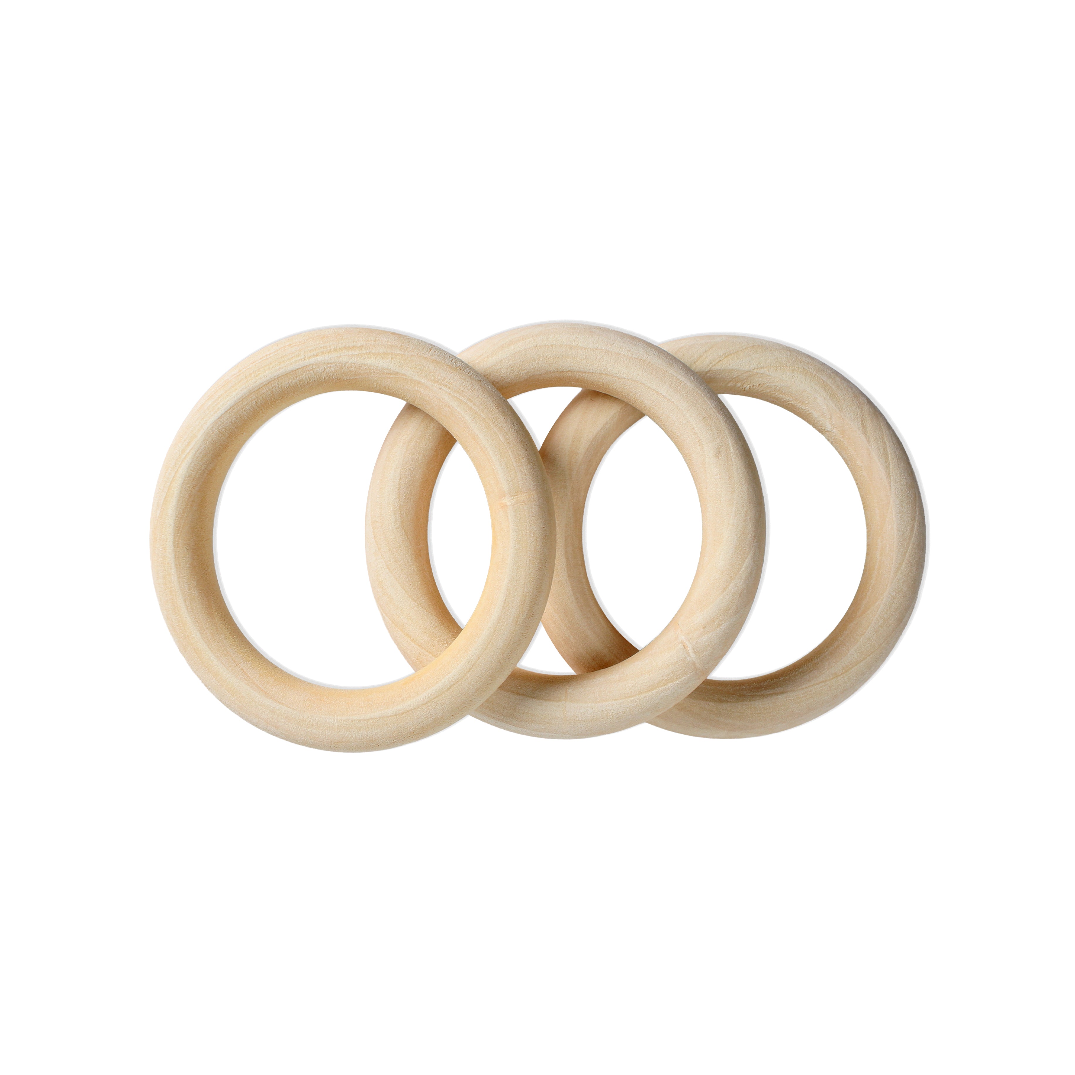 Wooden Rings 7cm Cream 3Pc