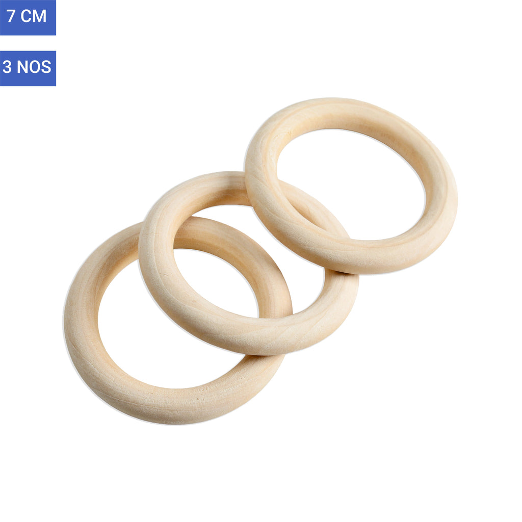 Wooden Rings 7cm Cream 3Pc