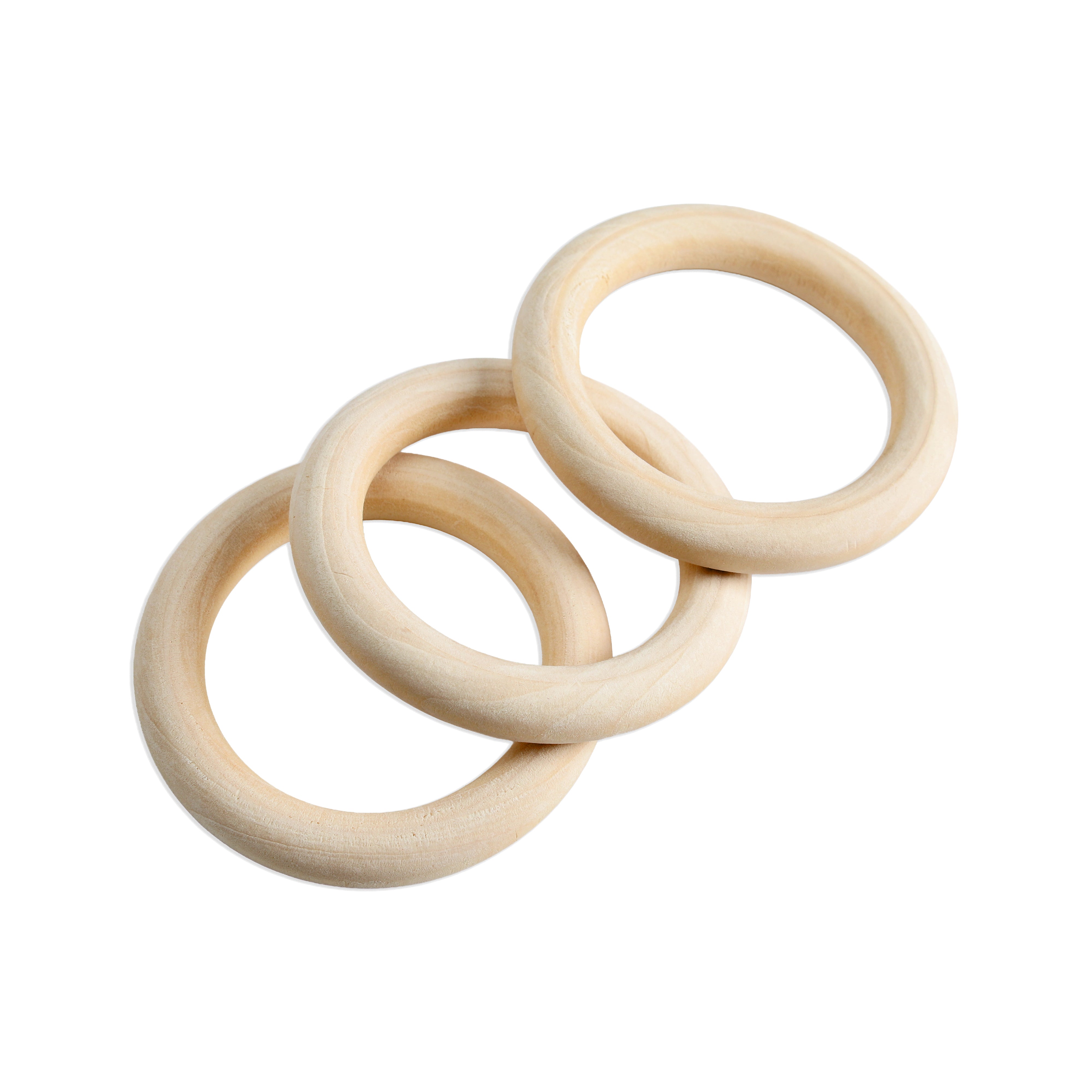 Wooden Rings 7cm Cream 3Pc