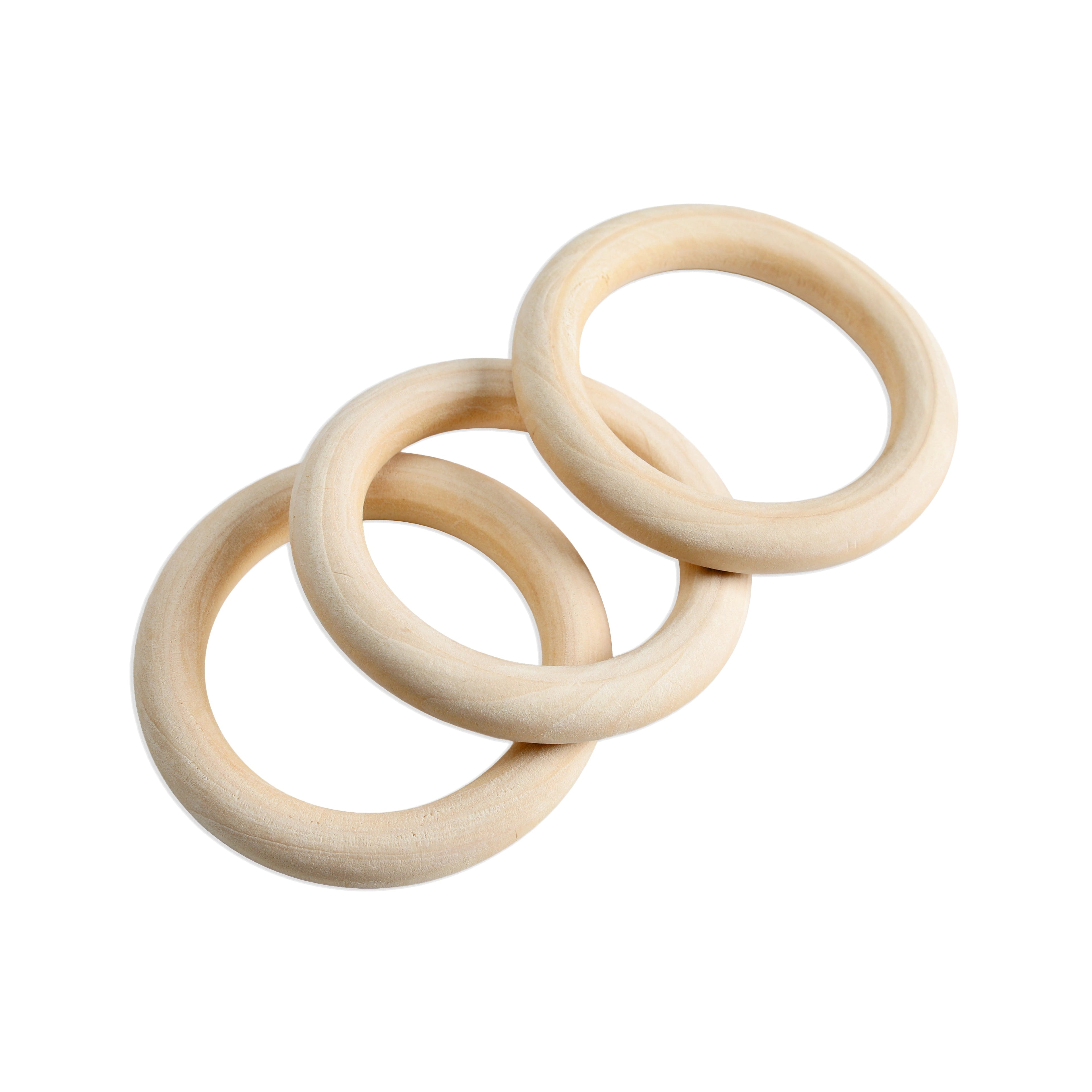 Wooden Rings 7cm Cream 3Pc