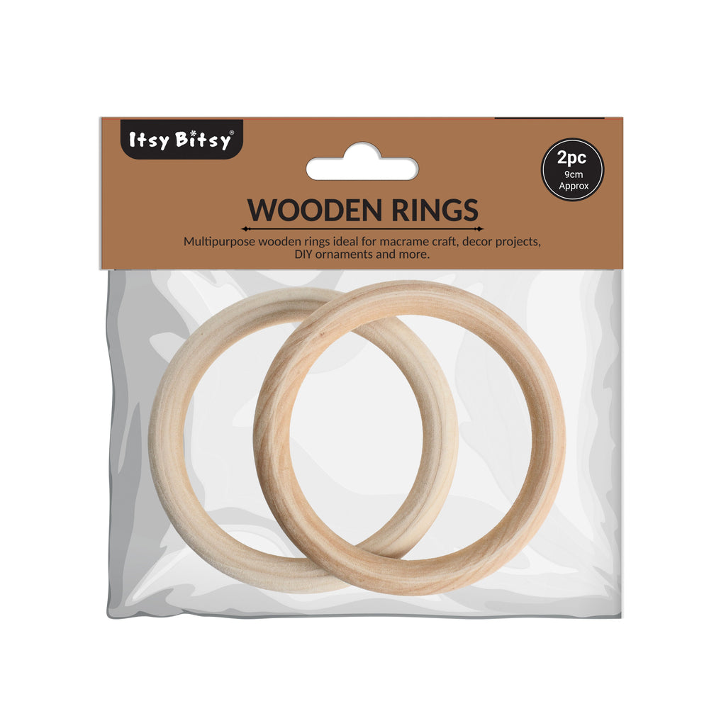 Wooden Ring 9cm Cream 2Pc