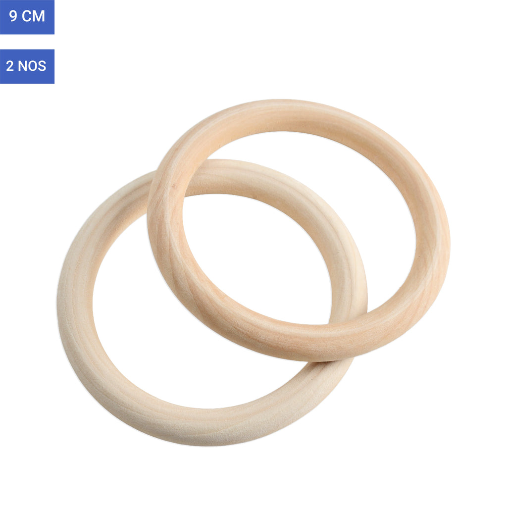 Wooden Ring 9cm Cream 2Pc