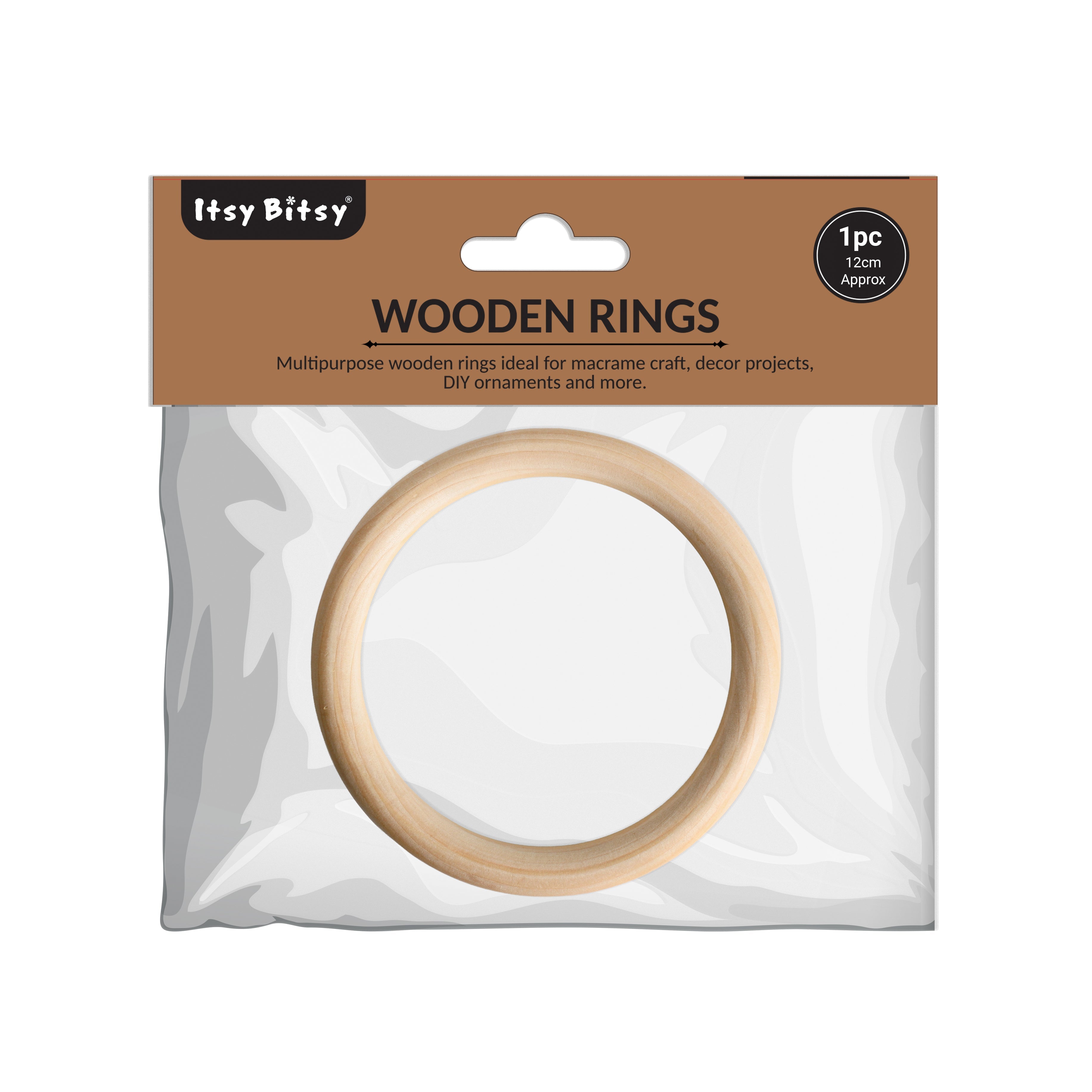 Wooden Ring 12cm Cream 1Pc