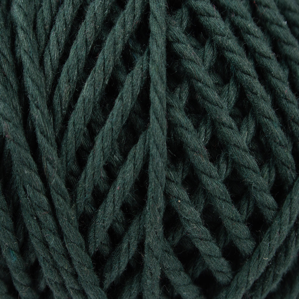 Cotton Twisted Cord Forest Green 3mm 3Ply 25Mtr Roll