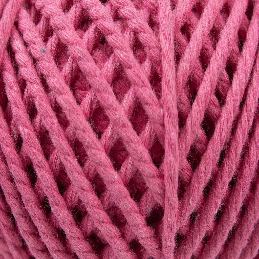 Cotton Twisted Cord Barbie Pink 3mm 3Ply 25Mtr Roll