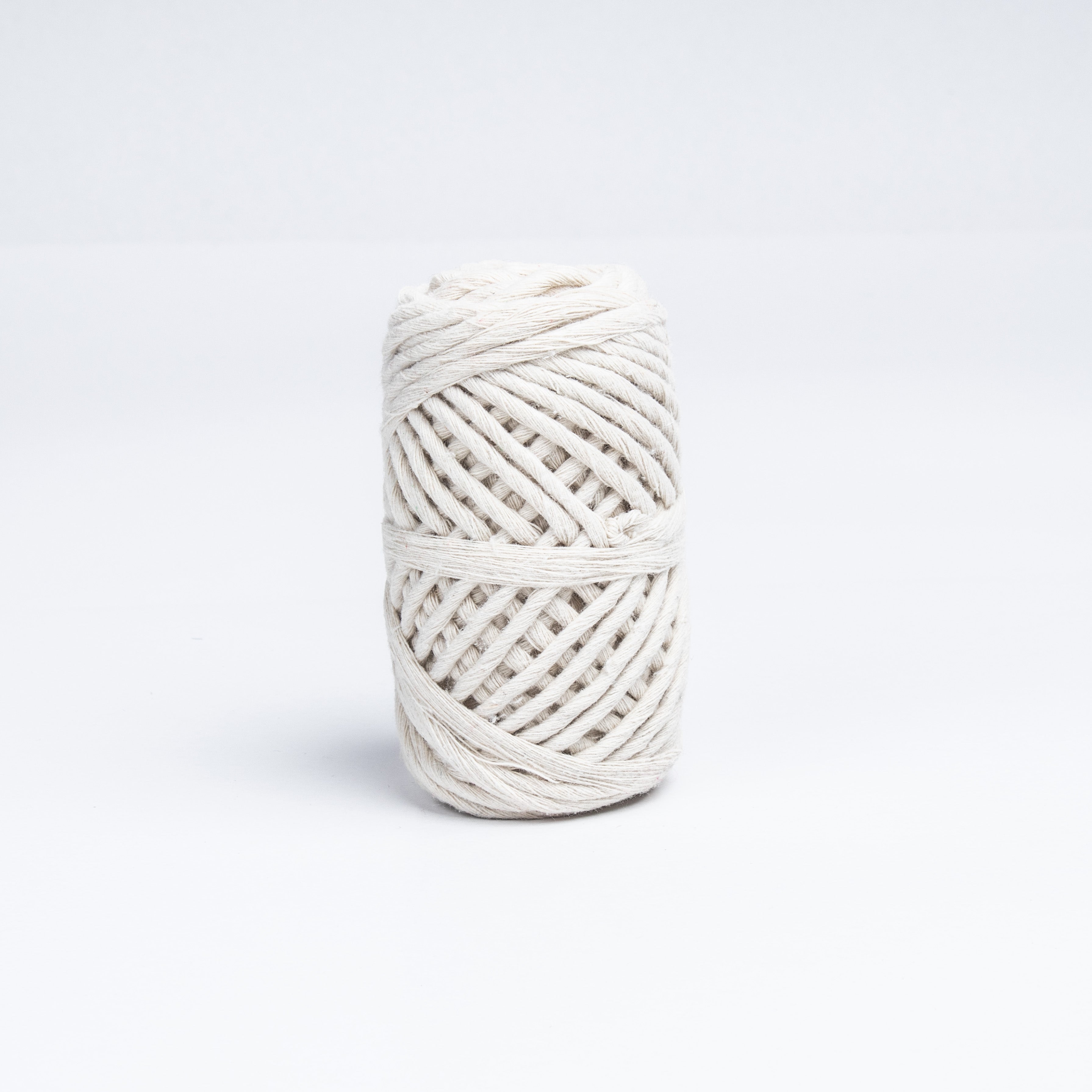 Cotton Single Strand Cream 3mm 25Mtr Roll