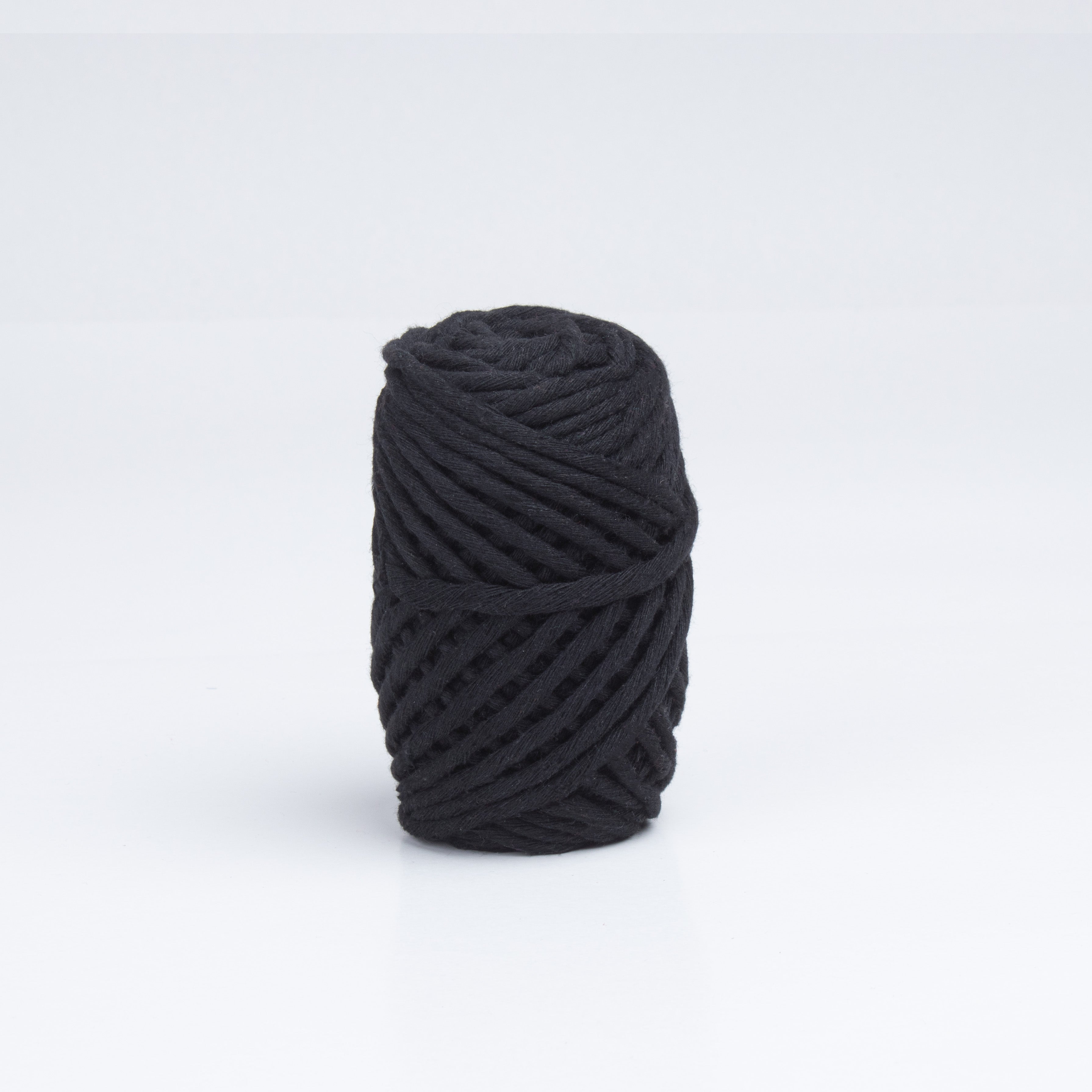 Cotton Single Strand Black 3mm 25Mtr Roll