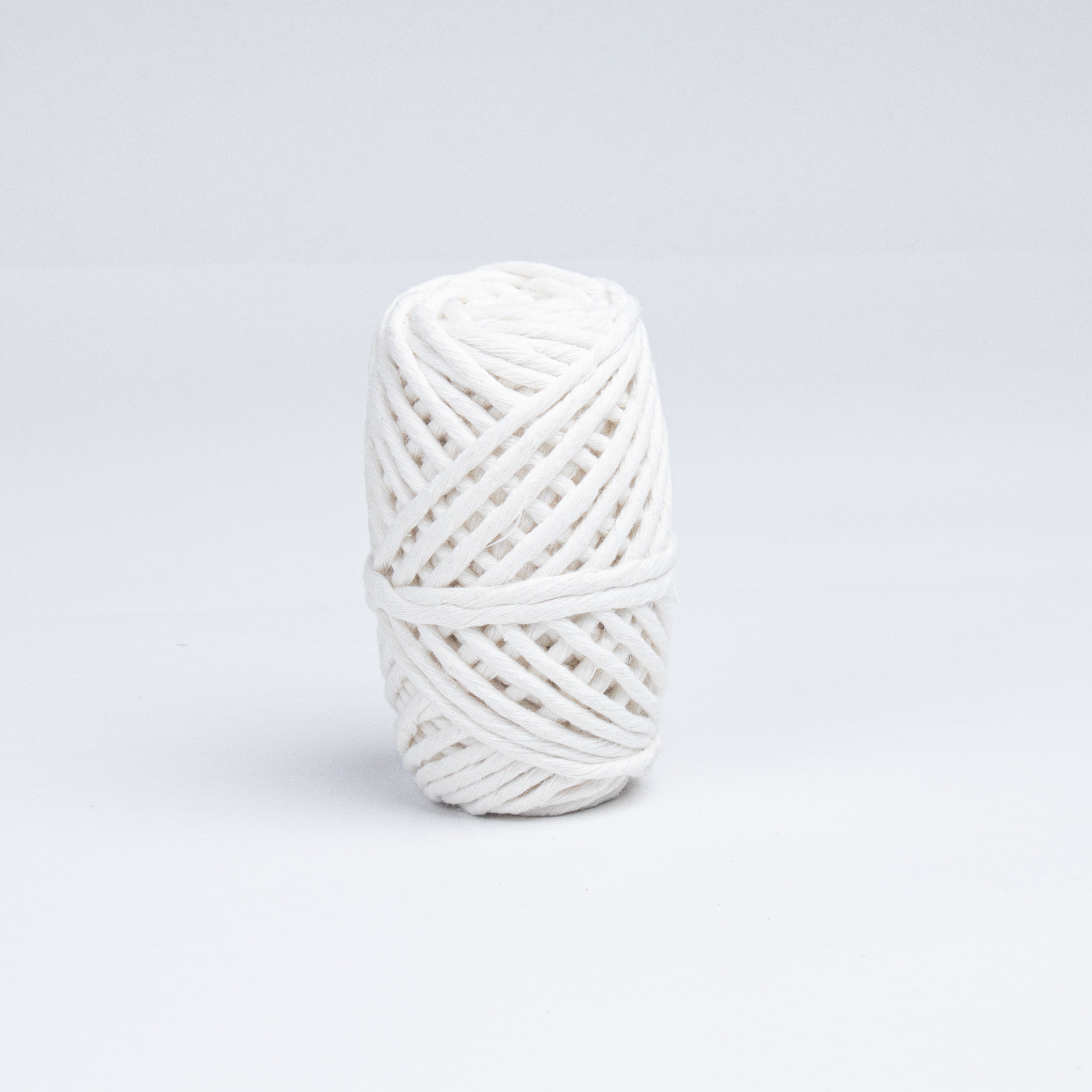 Cotton Single Strand White 3mm 25Mtr Roll