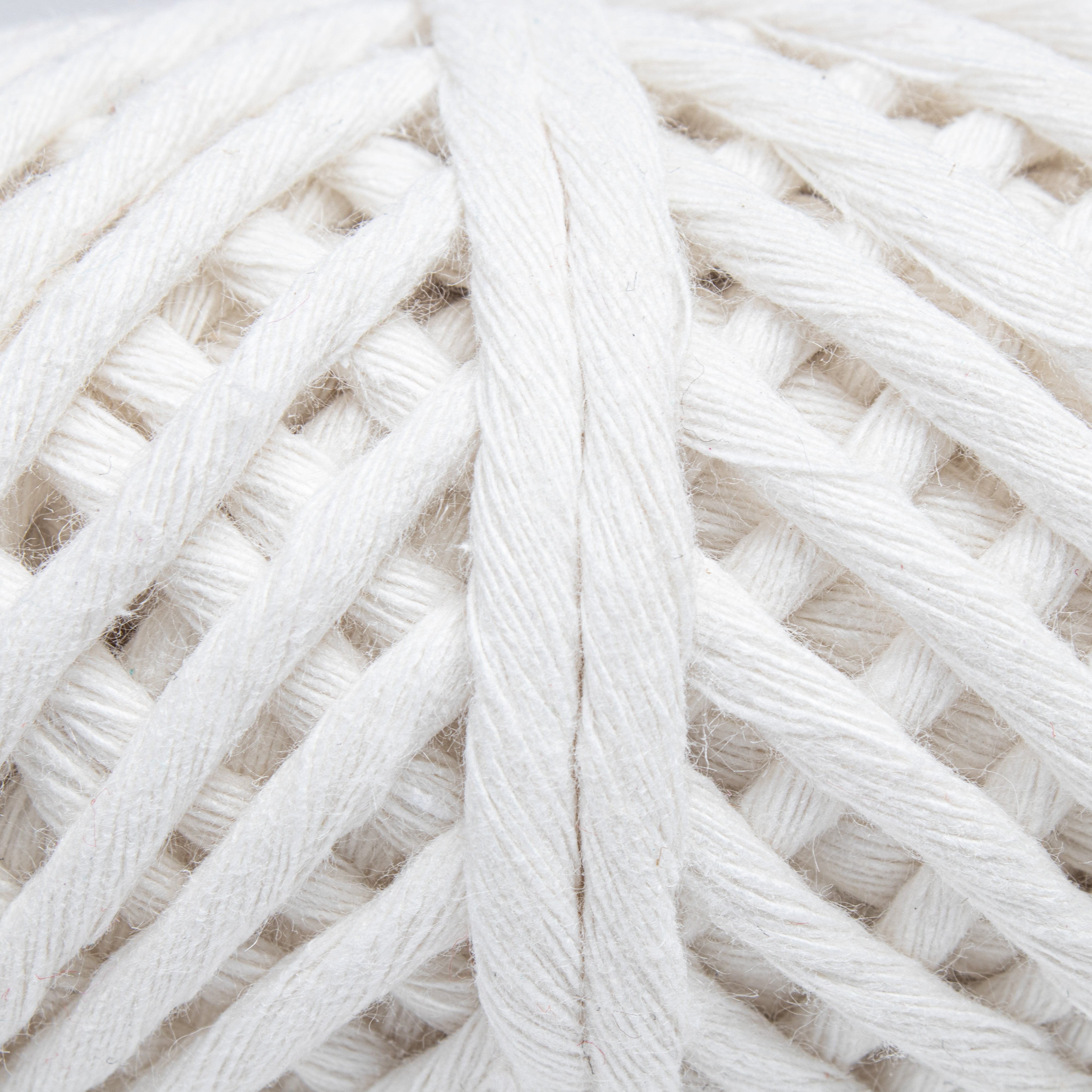 Cotton Single Strand White 3mm 25Mtr Roll