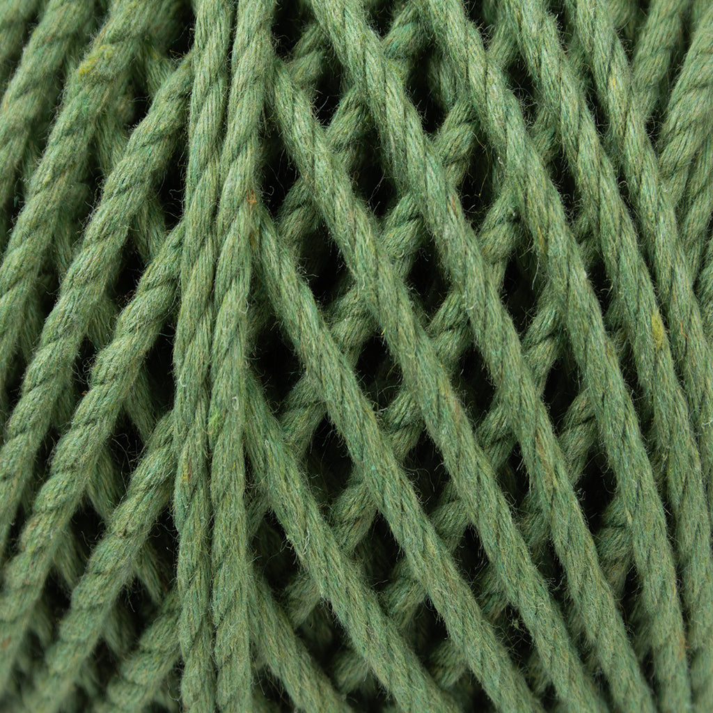 Cotton Twisted Cord Leaf Green 3mm 3Ply 25Mtr Roll