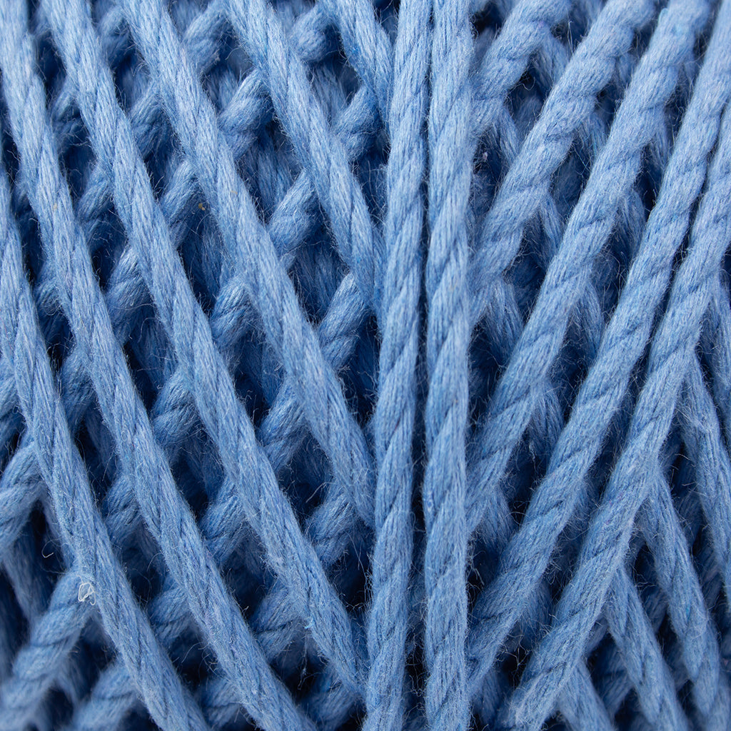 Cotton Twisted Cord Sky Blue 3mm 3Ply 25Mtr Roll