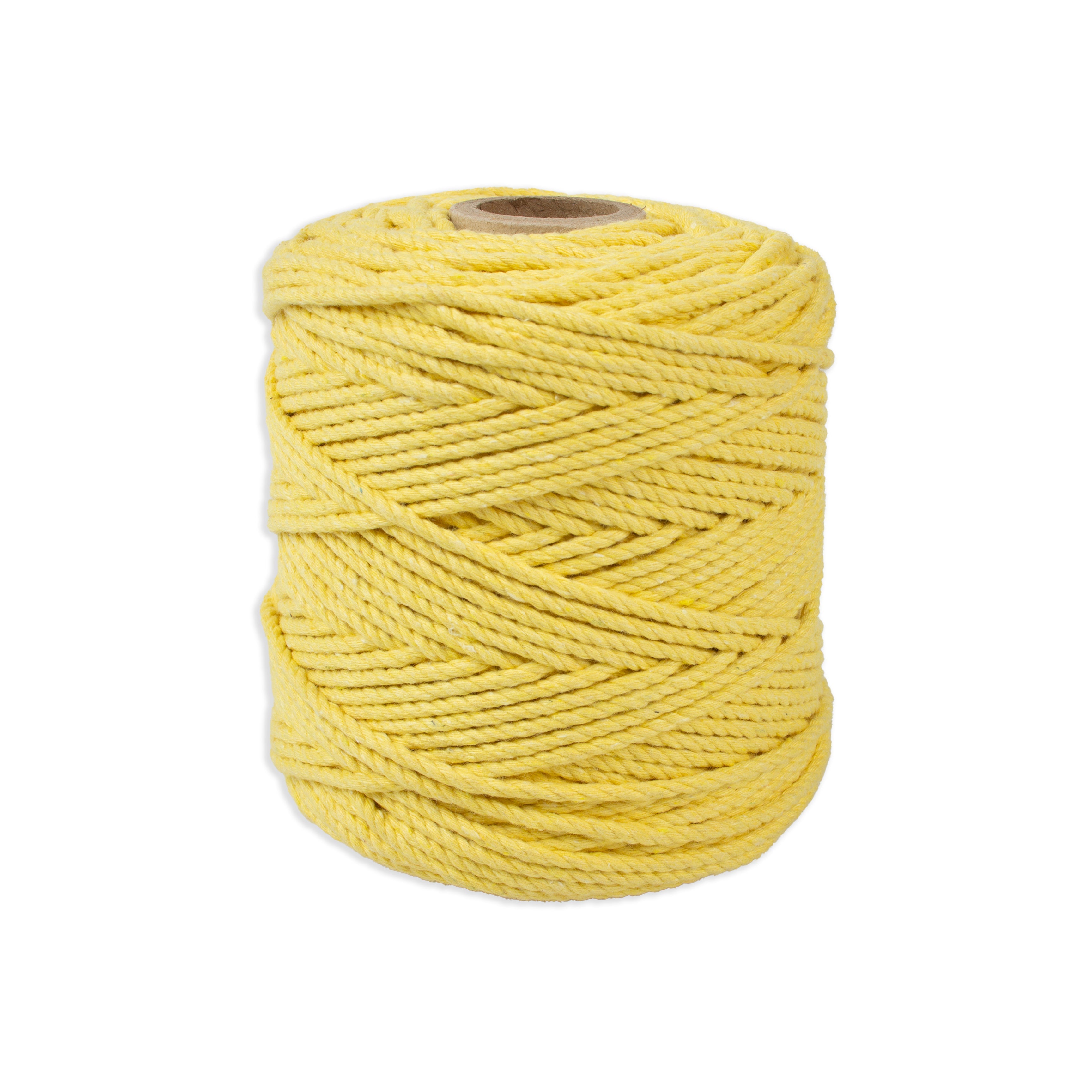 Cotton Twisted Cord Lemon Yellow 3mm 3 Ply 500gm Roll