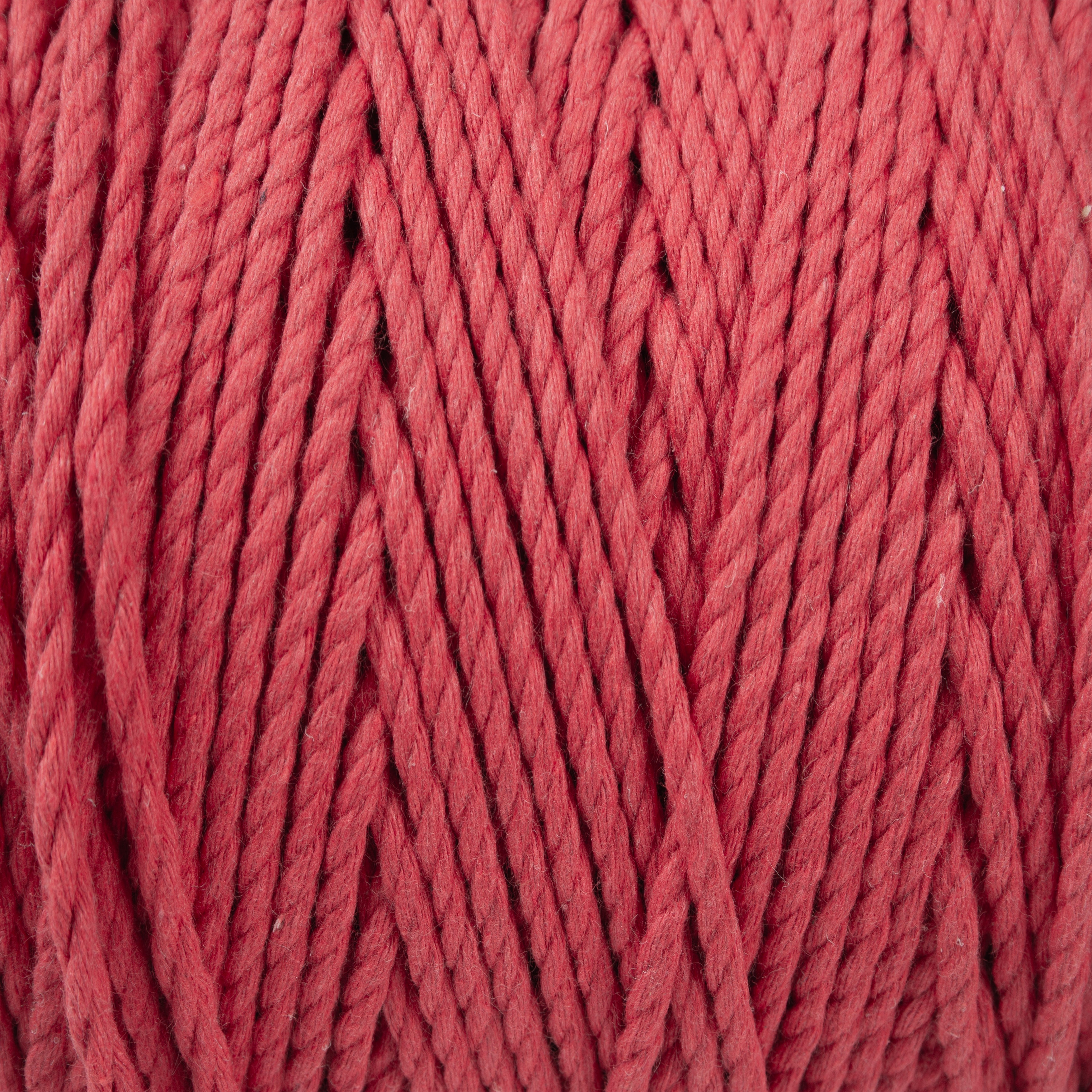 Cotton Twisted Cord Red 3mm 3 Ply 500gm Roll