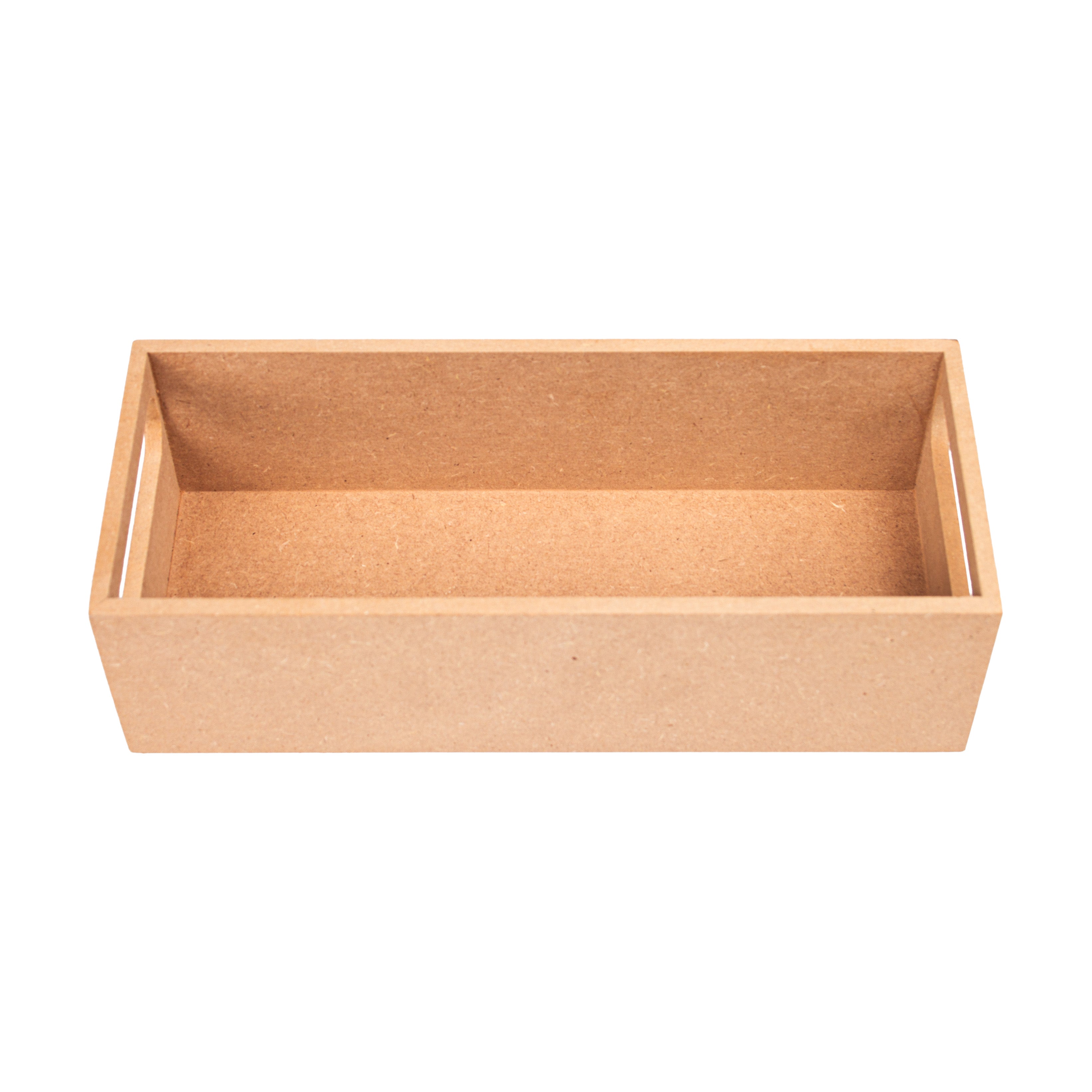 MDF Tray With Handle Rectangular Big Approx L 9.84 X W 3.81 X H 2.83In 5Mm Thick 1 Pc