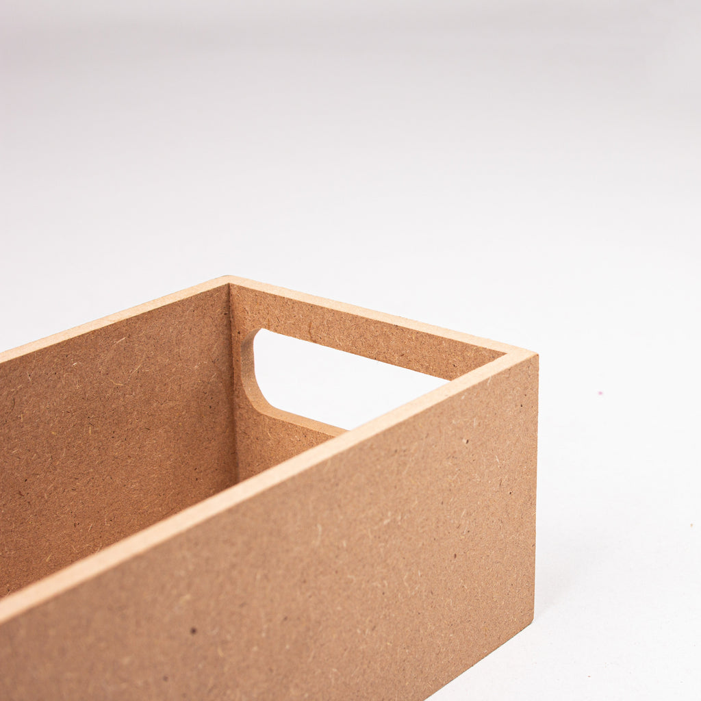 MDF Tray With Handle Rectangular Big Approx L 9.84 X W 3.81 X H 2.83In 5Mm Thick 1 Pc