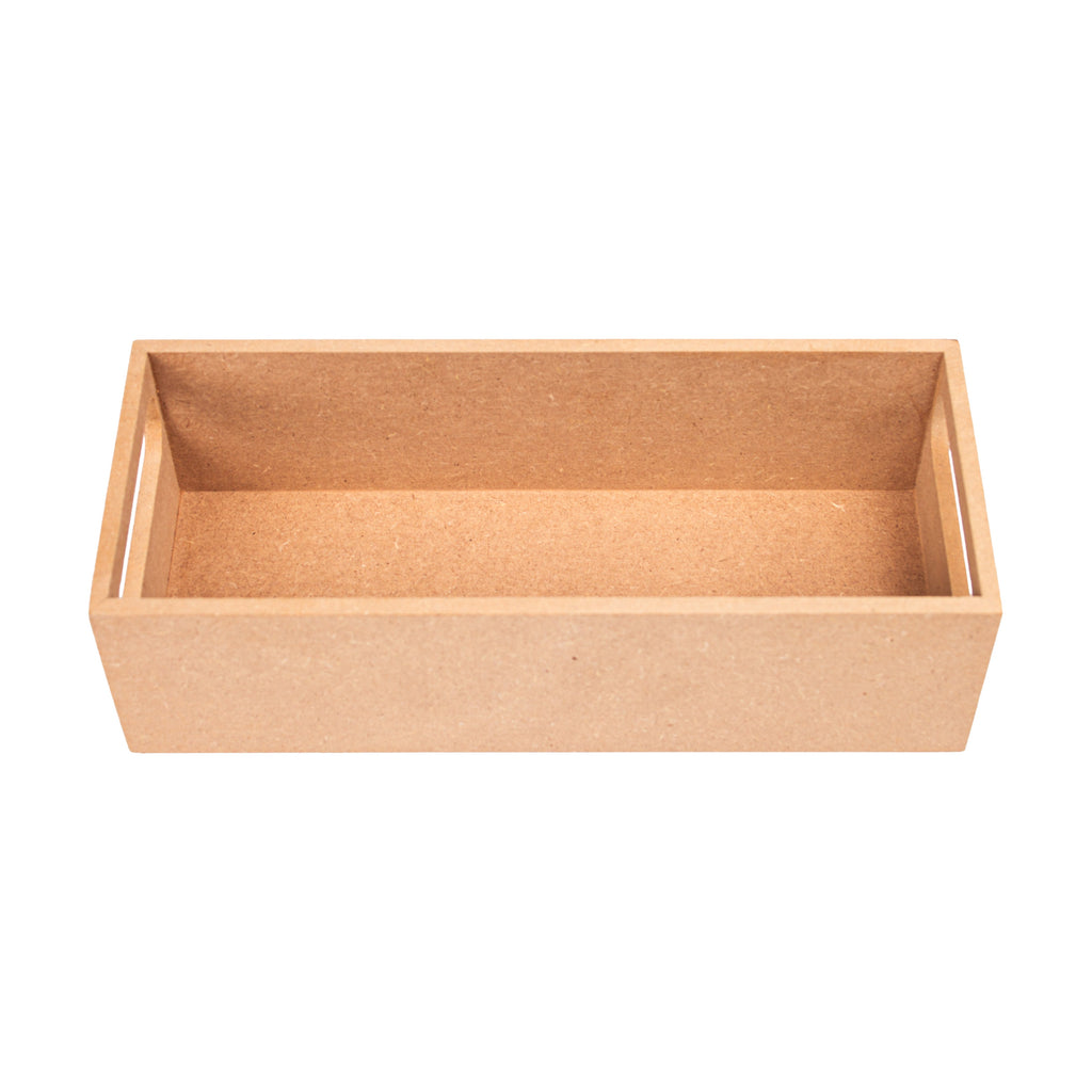 MDF Tray With Handle Rectangular Medium Approx L 9.25 X W 3.26 X H 2.67In 5Mm Thick 1 Pc