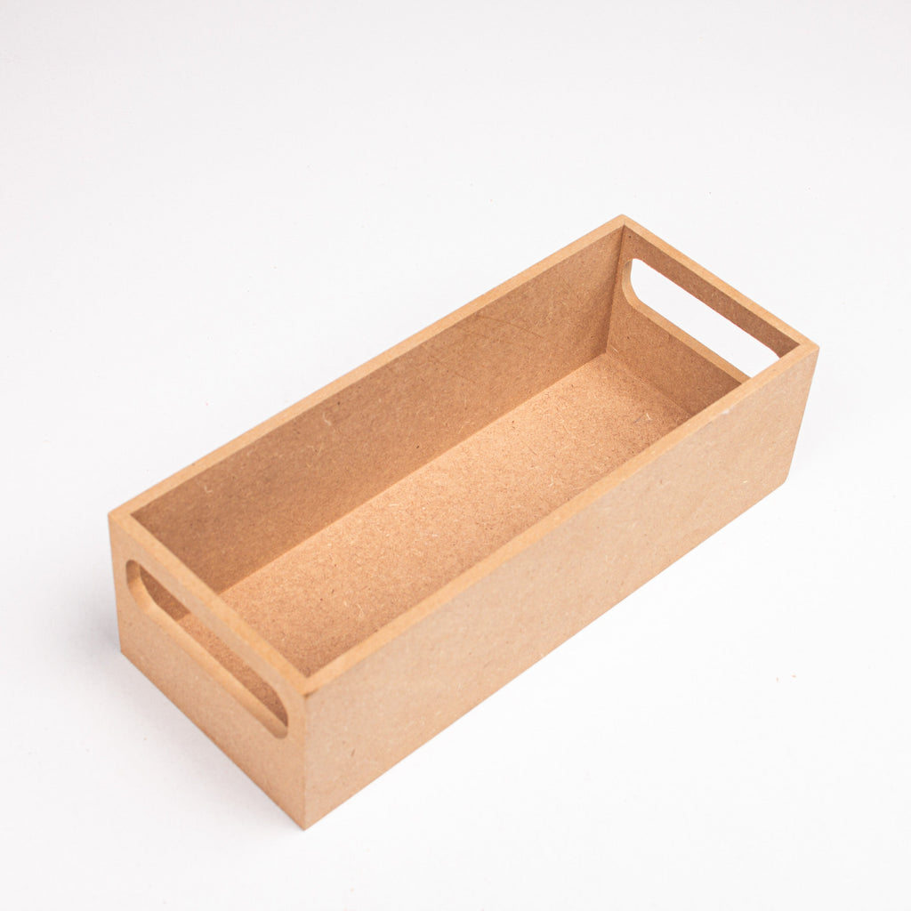 MDF Tray With Handle Rectangular Medium Approx L 9.25 X W 3.26 X H 2.67In 5Mm Thick 1 Pc