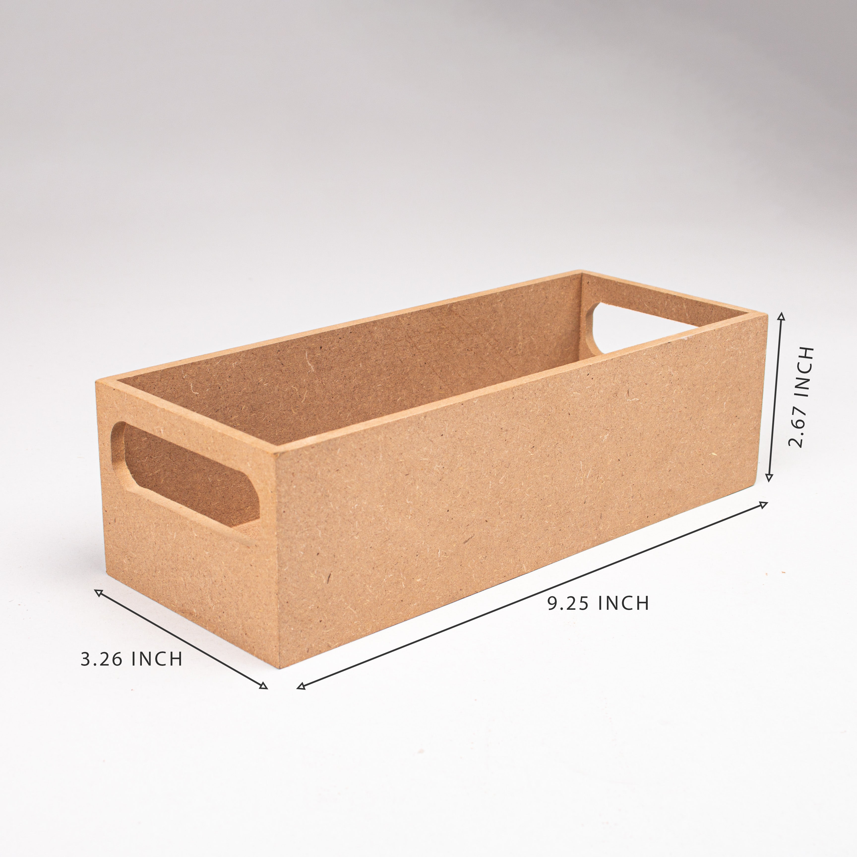 MDF Tray With Handle Rectangular Medium Approx L 9.25 X W 3.26 X H 2.67In 5Mm Thick 1 Pc