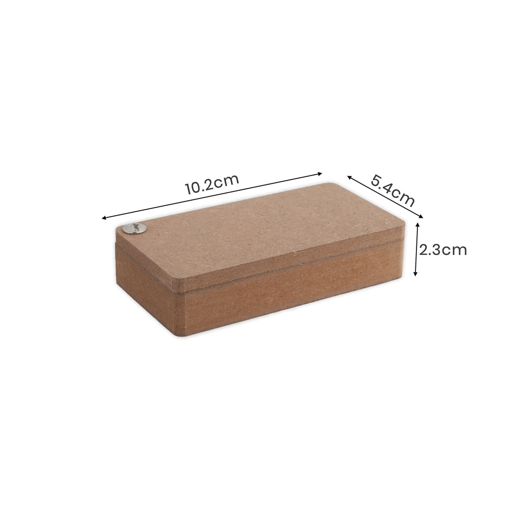 MDF Haldi Kumkum Container with Sliding Lid - Rectangle 10.2 X 5.4 X 2.3cm 1pc
