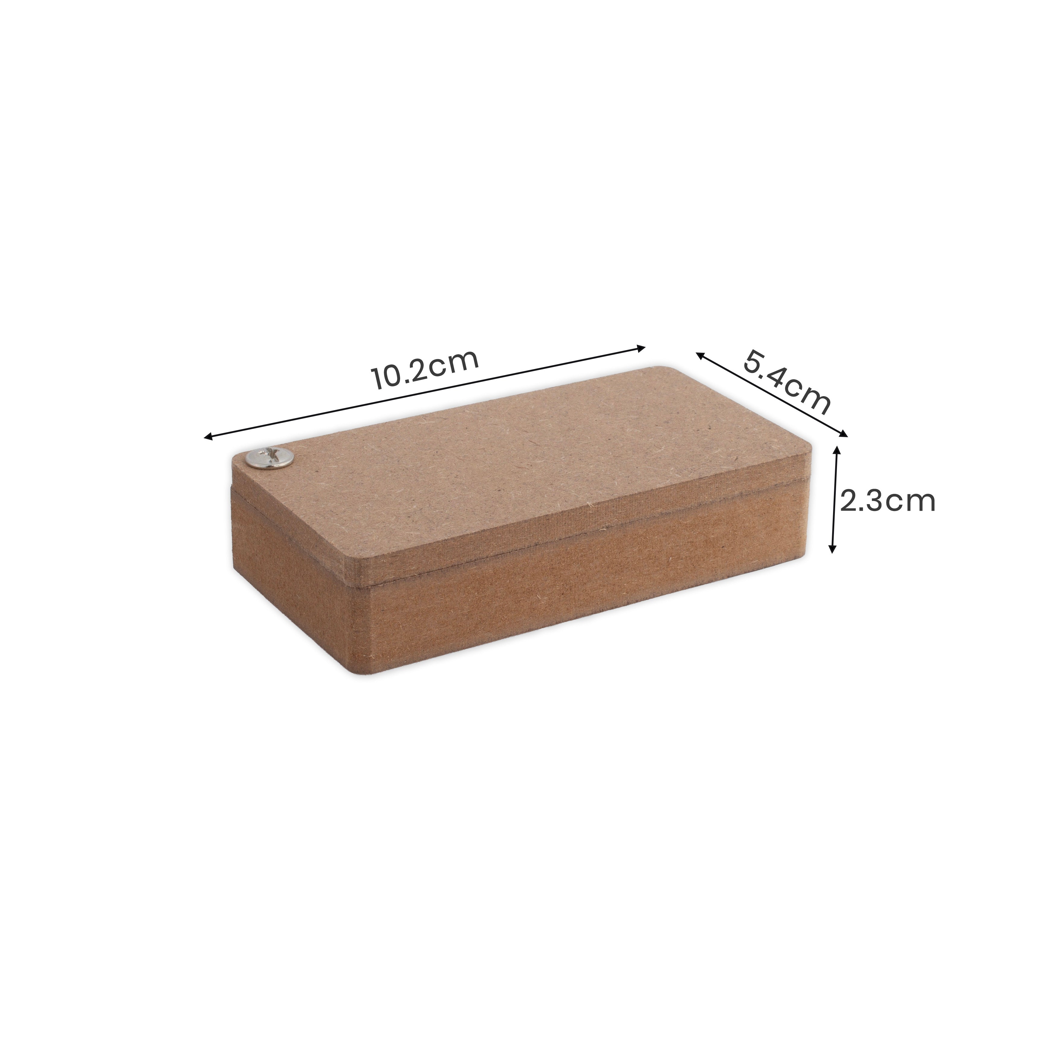 MDF Haldi Kumkum Container with Sliding Lid - Rectangle 10.2 X 5.4 X 2.3cm 1pc