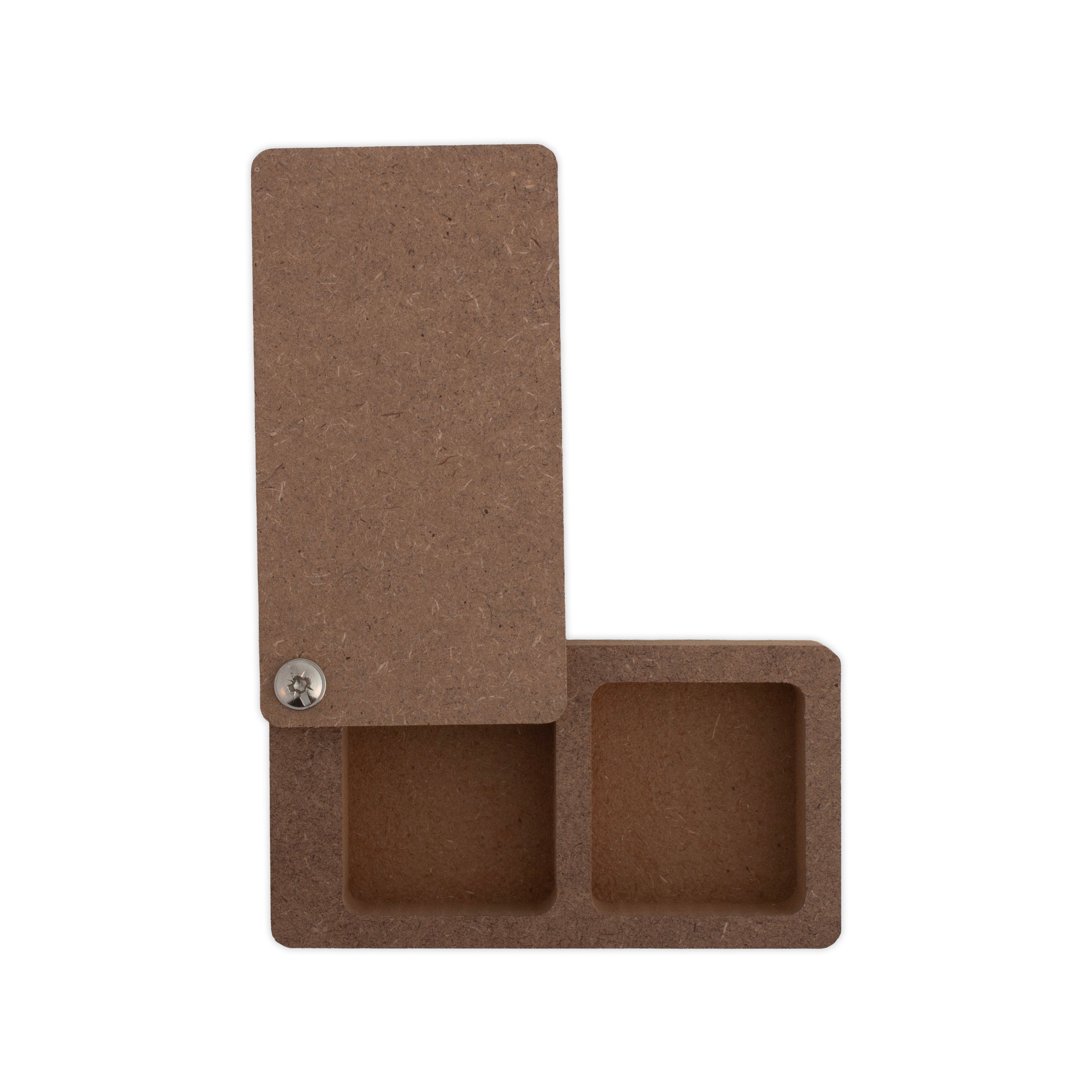 MDF Haldi Kumkum Container with Sliding Lid - Rectangle 10.2 X 5.4 X 2.3cm 1pc