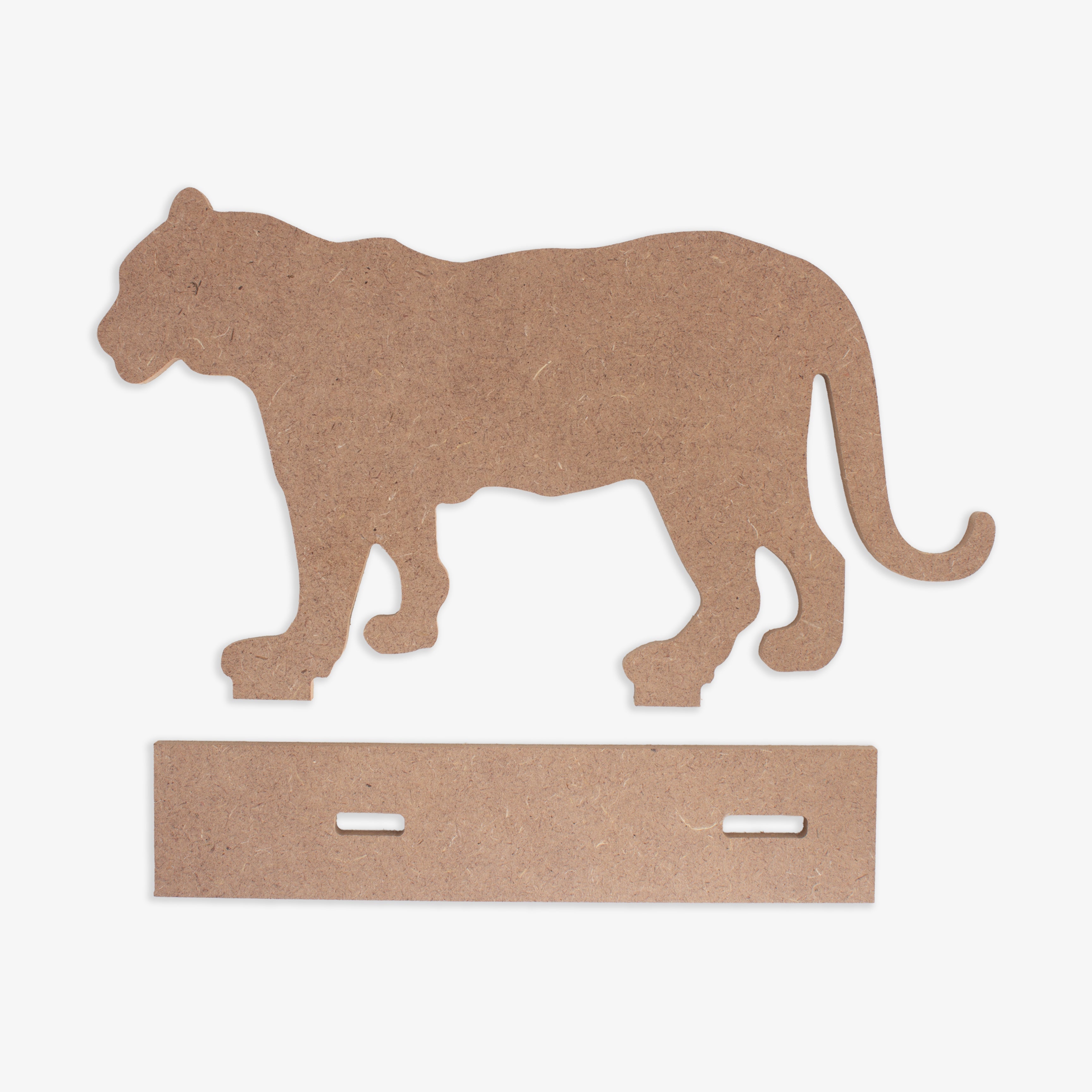 MDF Table Decor with Base Tiger W9 x H5.25inch Base 7.25 x 1.25inch 5.5mm Thick 1 pc