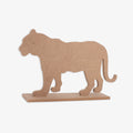 MDF Table Decor with Base Tiger W9 x H5.25inch Base 7.25 x 1.25inch 5.5mm Thick 1 pc