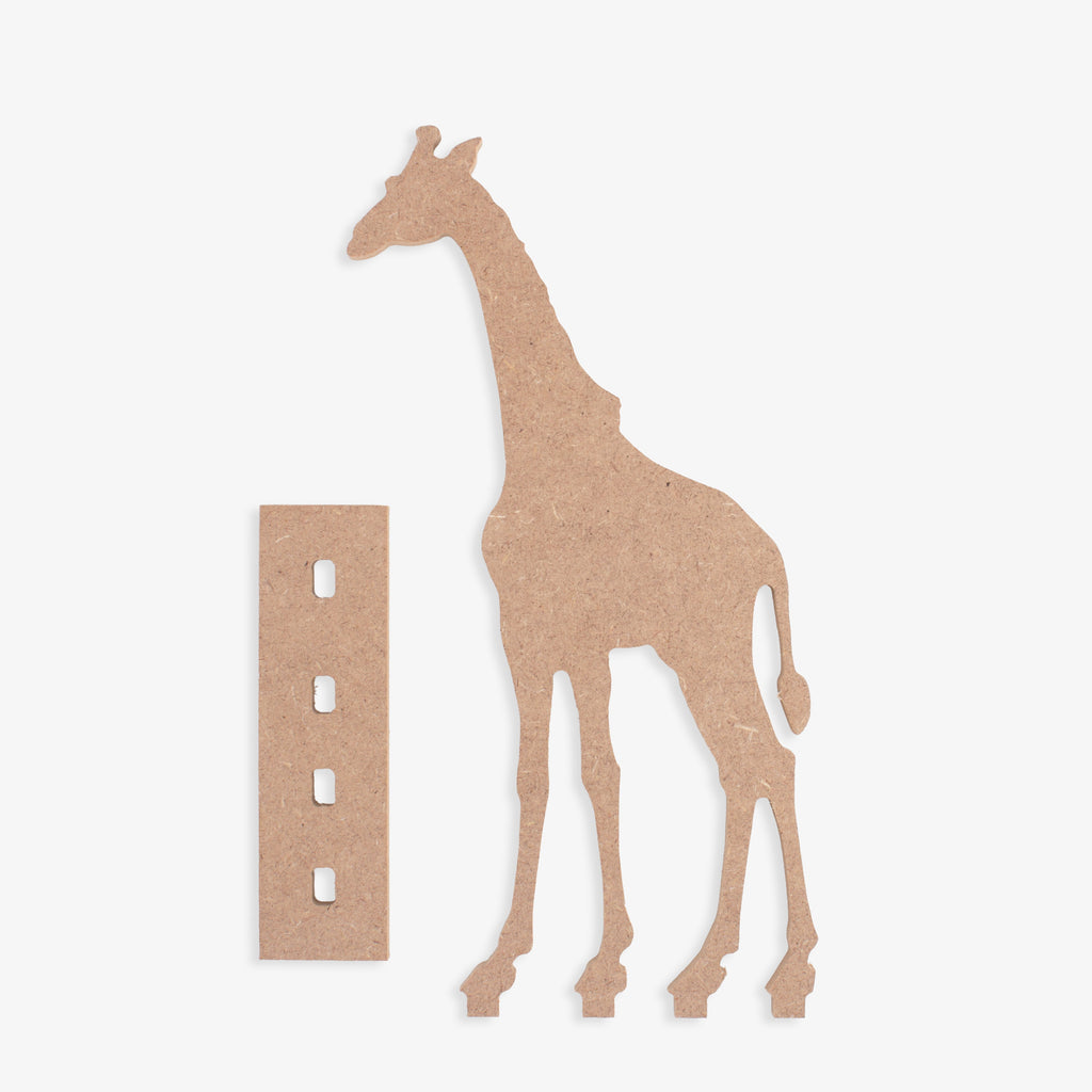 MDF Table Decor with Base Giraffe W4.25 x H8.25inch Base 4.25 x 1.25 inch Dia 5.5mm Thick 1 pc