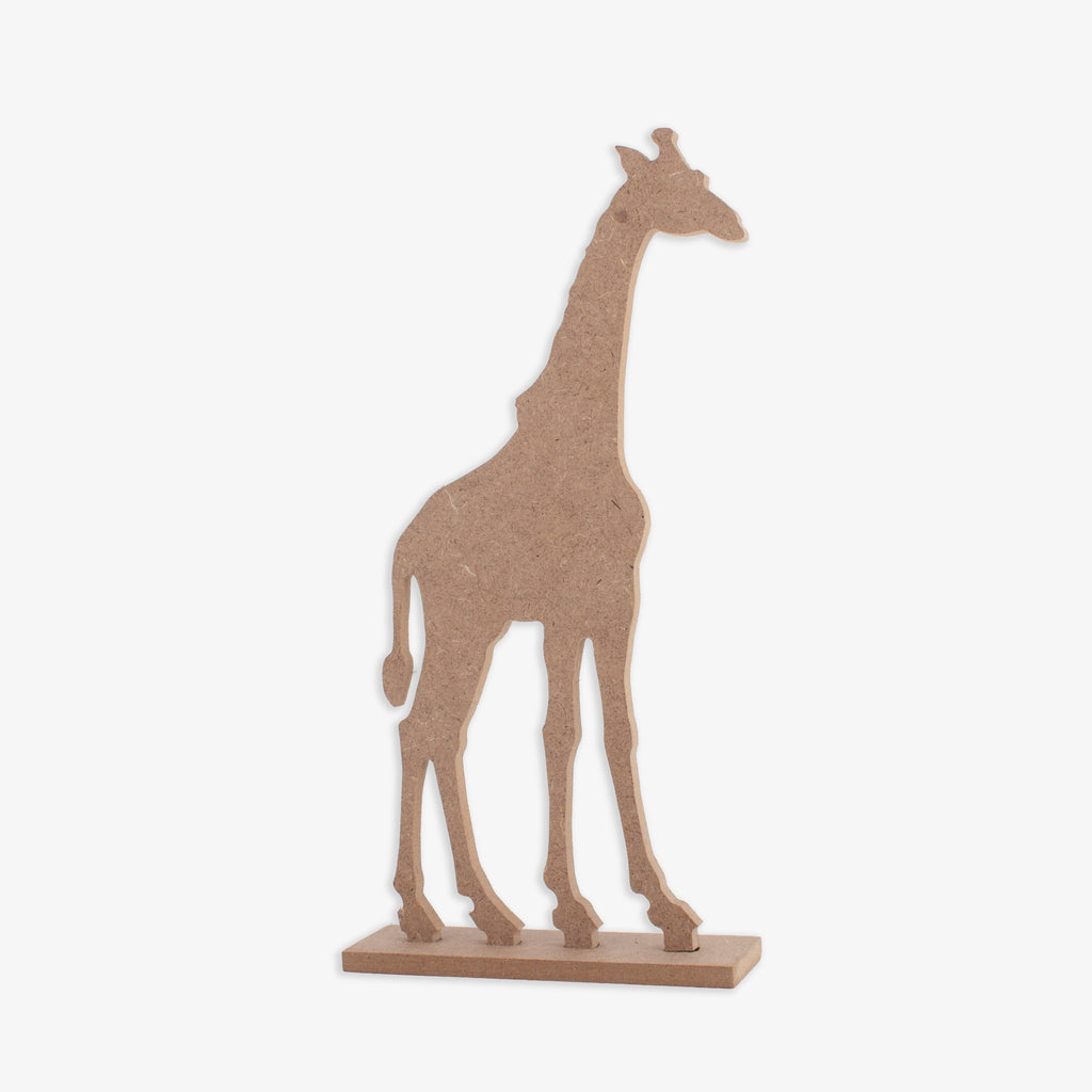 MDF Table Decor with Base Giraffe W4.25 x H8.25inch Base 4.25 x 1.25 inch Dia 5.5mm Thick 1 pc