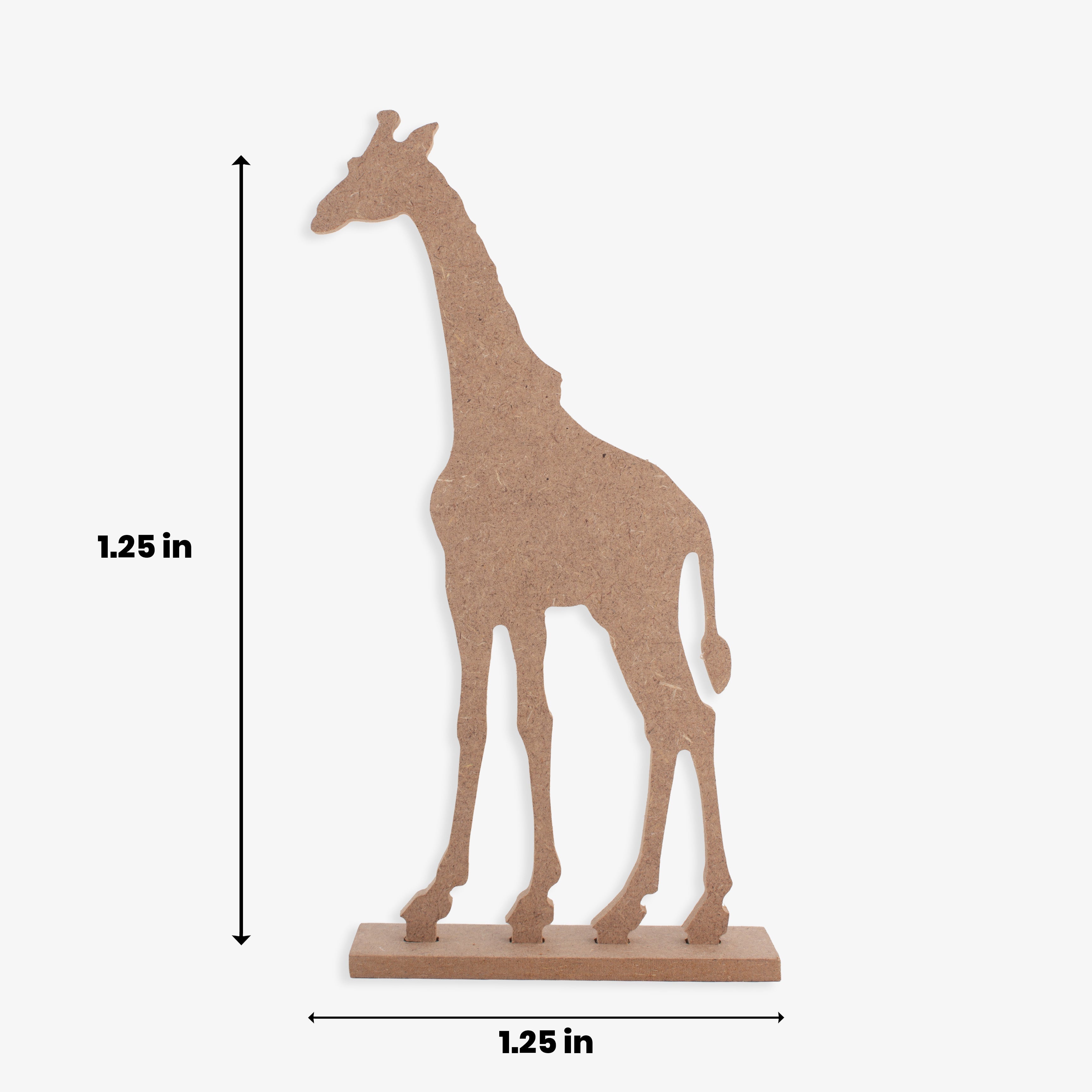 MDF Table Decor with Base Giraffe W4.25 x H8.25inch Base 4.25 x 1.25 inch Dia 5.5mm Thick 1 pc