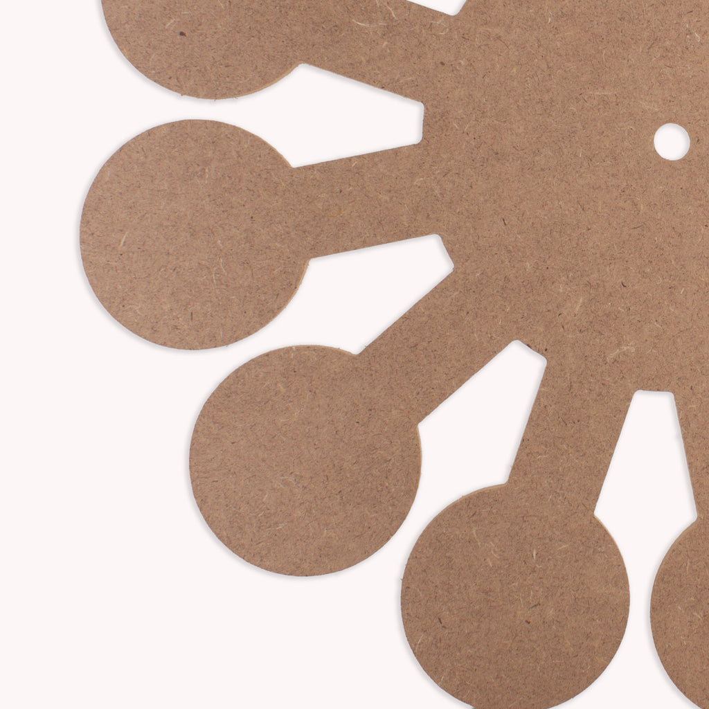 MDF Clock Making Base Blossom 12inch Dia 5.5mm Thick 1 pc