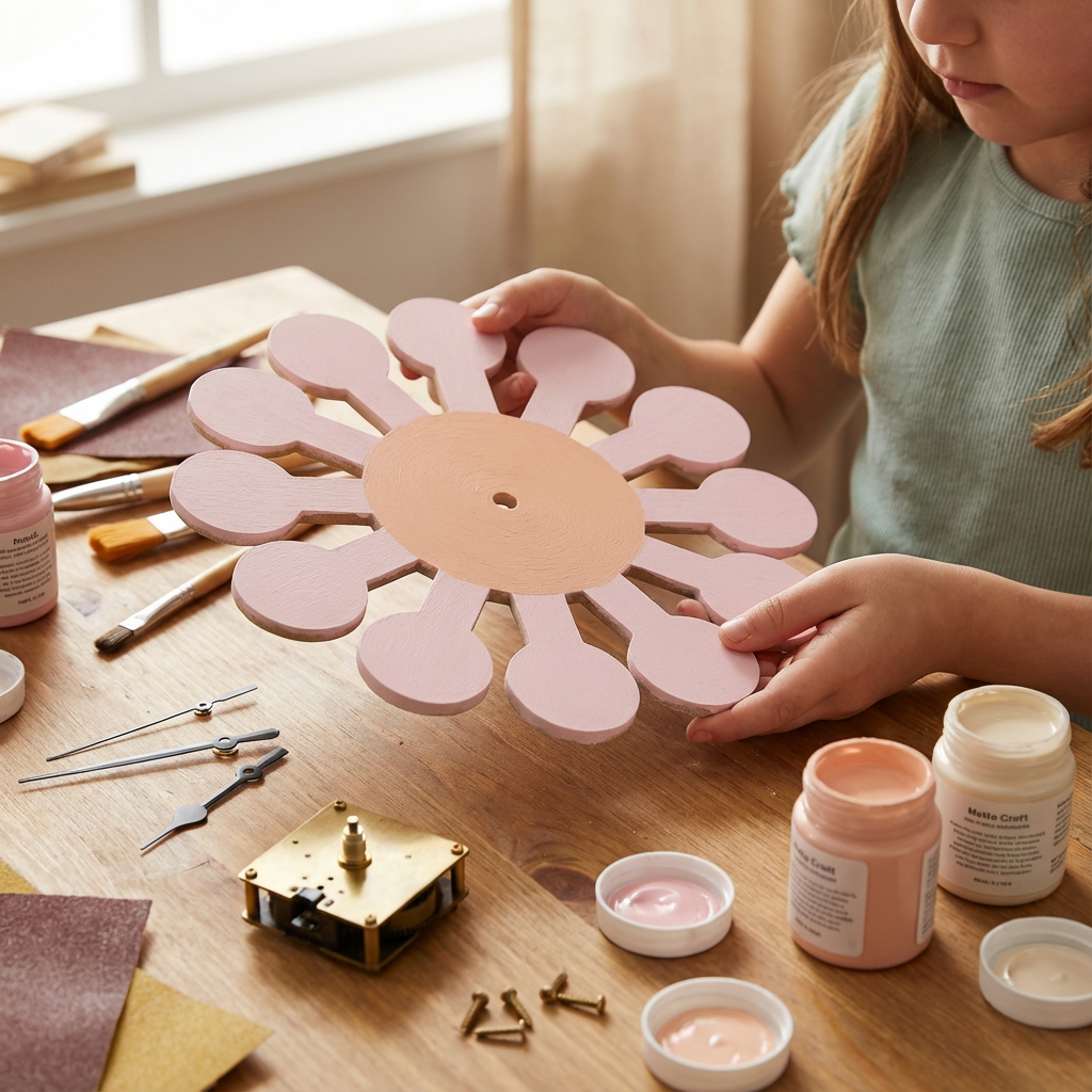 MDF Clock Making Base Blossom 12inch Dia 5.5mm Thick 1 pc
