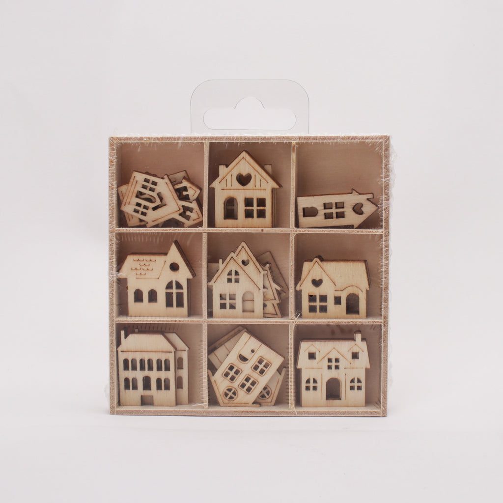 MDF Mini House Shapes 45pc