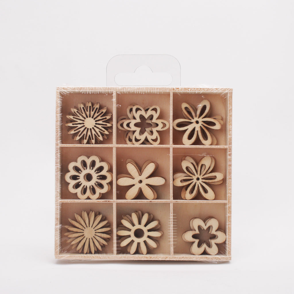 MDF Mini Flower Shapes 45pc