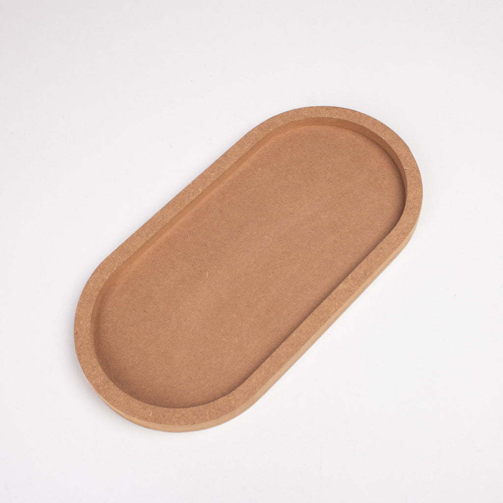 MDF Fillable Tray Oval / Oblong 10 x5inch 5.5mm Base + 11mm Depth 1 pc