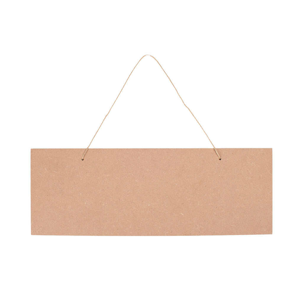 MDF Hanging Name Board With Jute Thread L18 x W5inch 5.5mm Thick 1pc