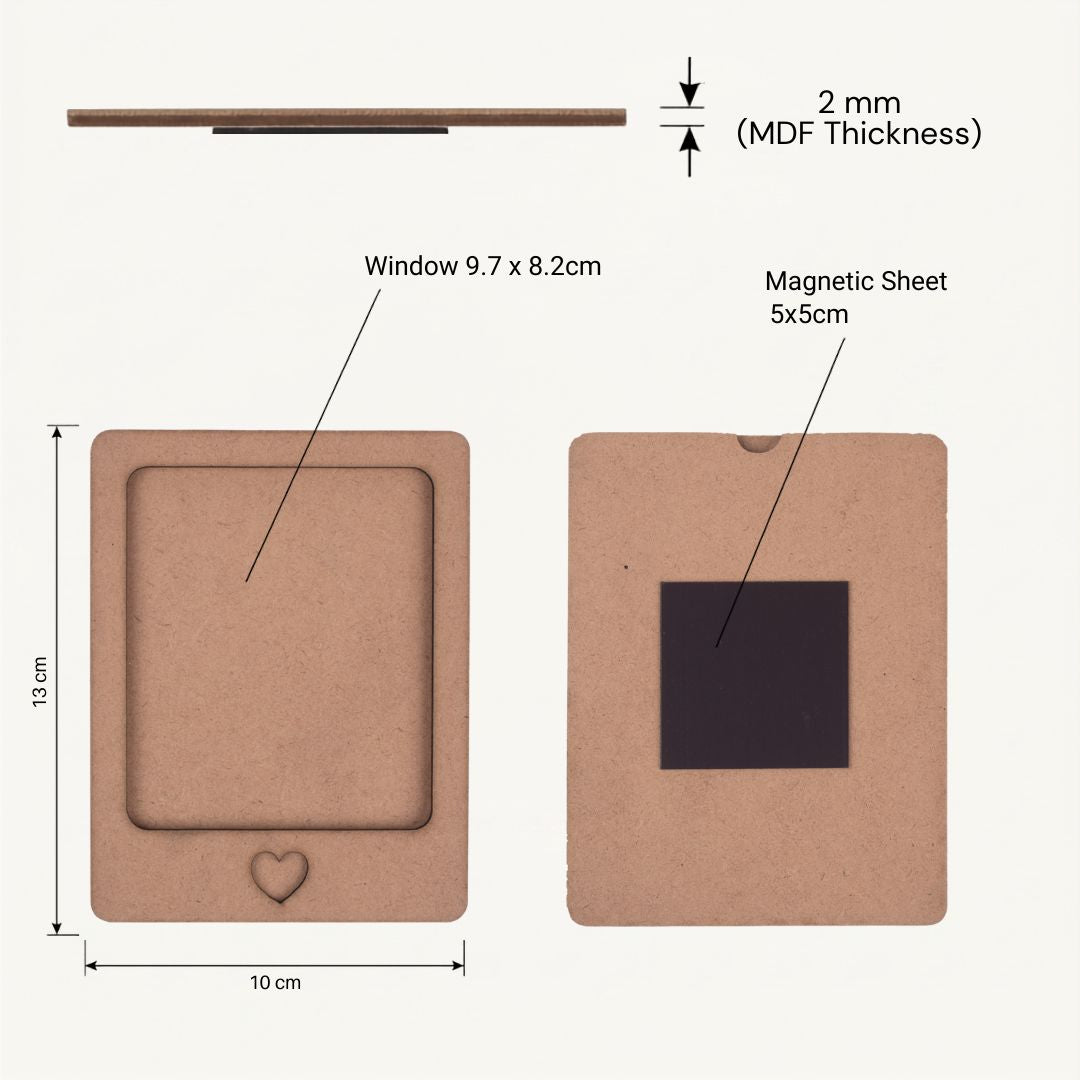 MDF Photo Frame With Magnet Loving Heart 4 X 5.2inch 1pc